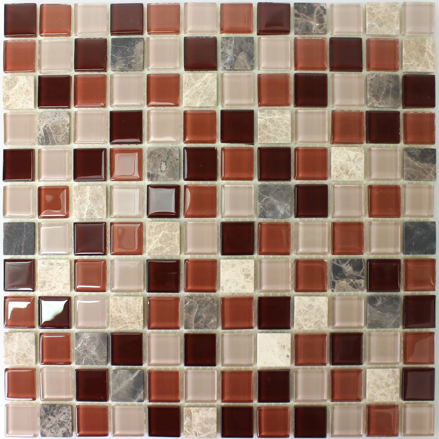 Muestra Autoadhesivoe Azulejos De Mosaico Beige Marrón Emperador