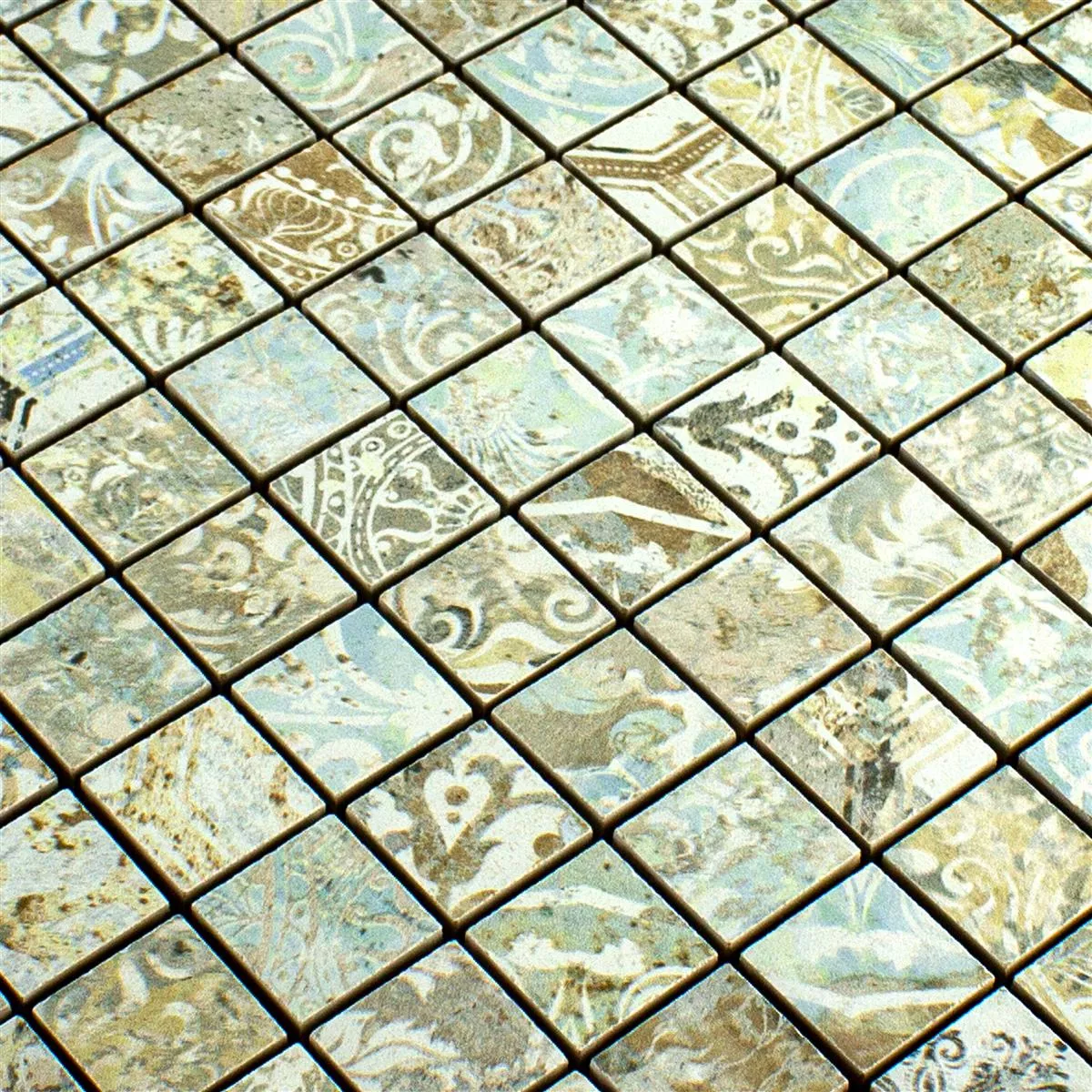 Mosaico Cerámico Azulejos Bellona Efecto Colorido 25x25mm