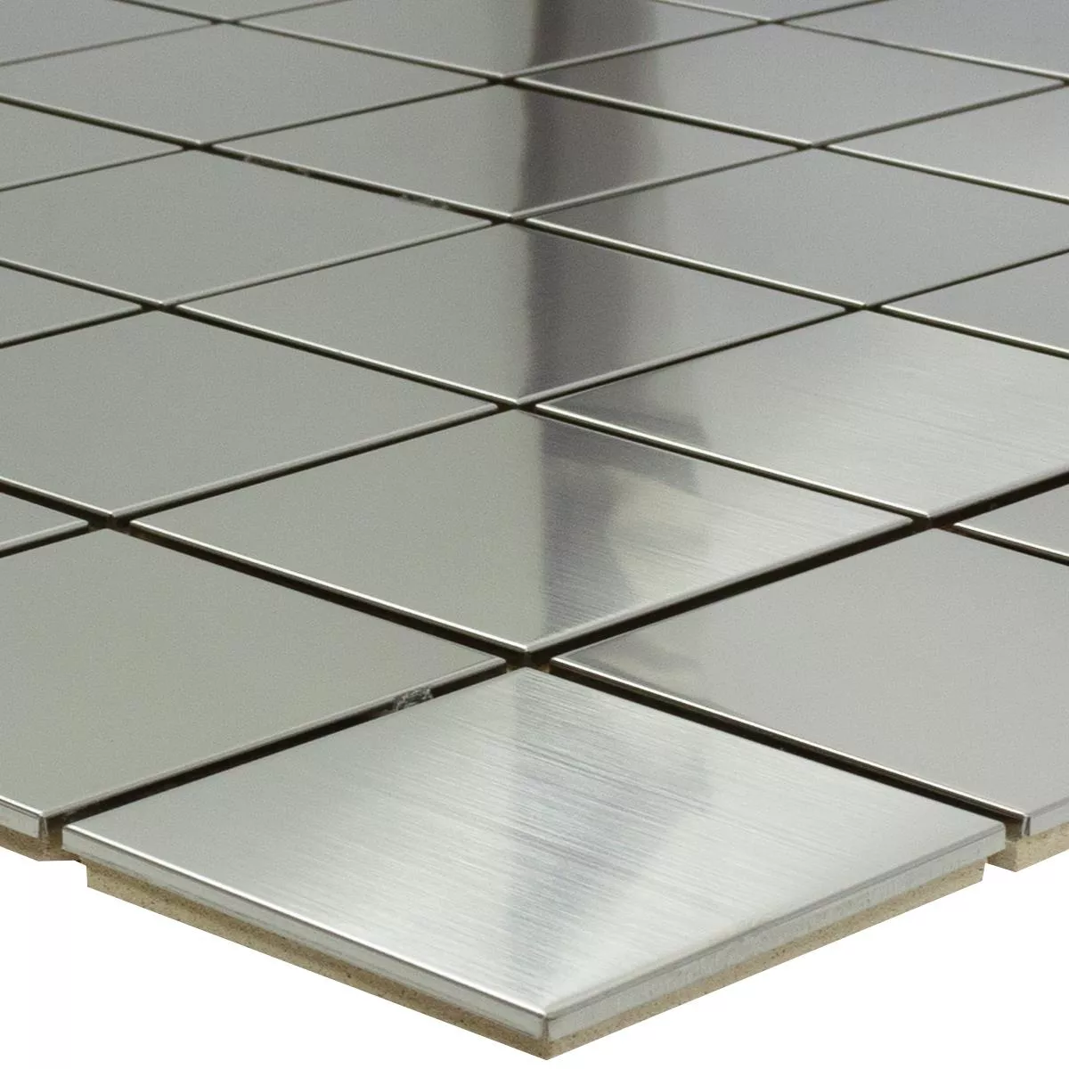 Azulejos De Mosaico Acero Inoxidable Cepillado Silvernova Cuadrado 48 Azulejos De Mosaico Acero Inoxidable Cepillado Silvernova Cuadrado 48