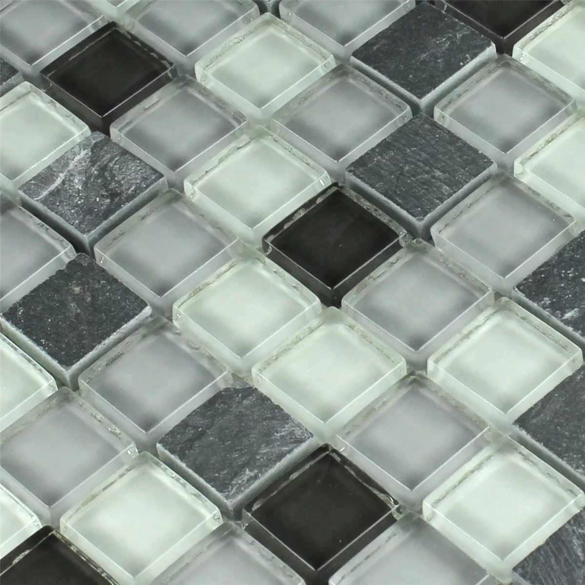 Azulejos De Mosaico Cristal Pizarra Gris Mezcla