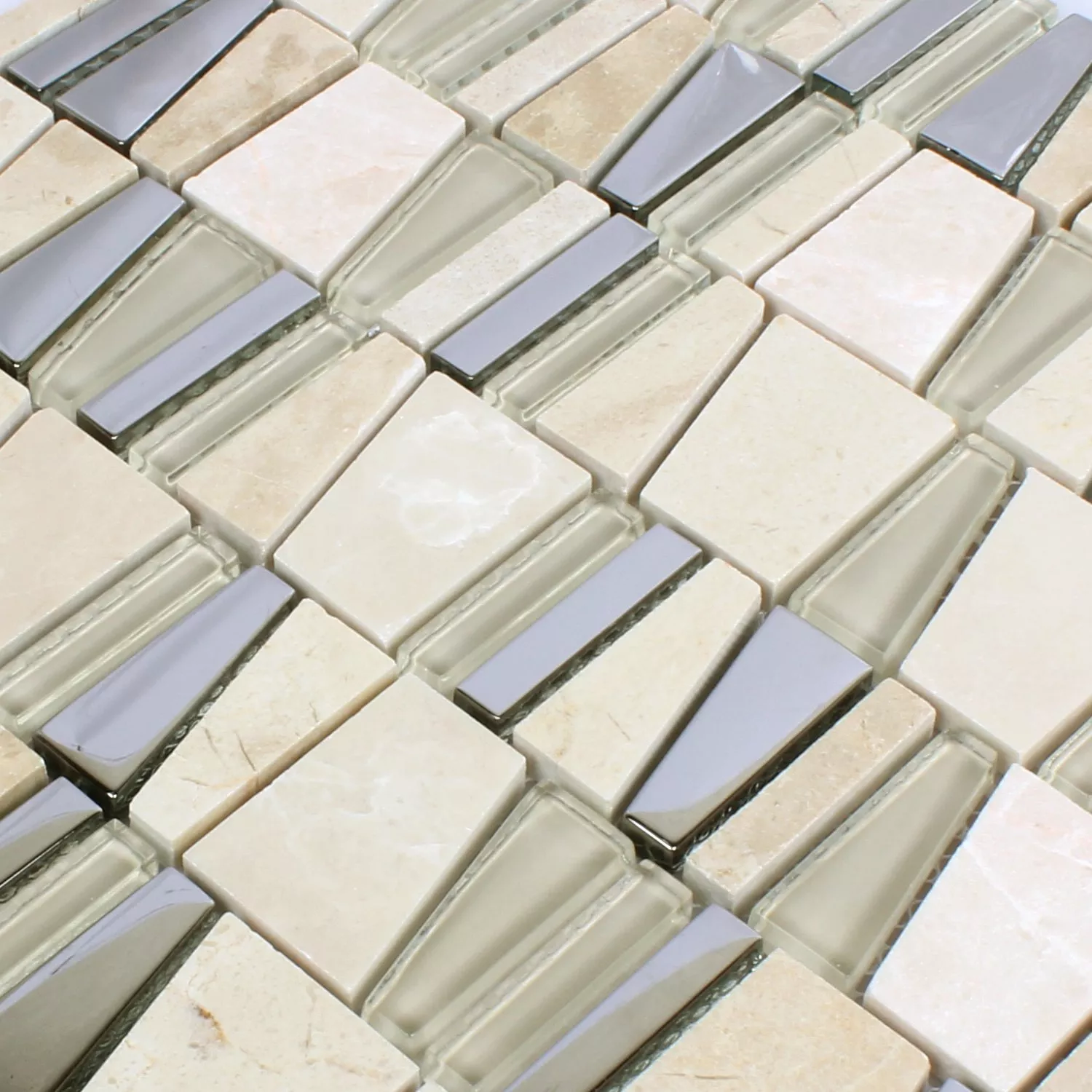 Muestra Azulejos De Mosaico Cristal Piedra Natural Beige Efecto