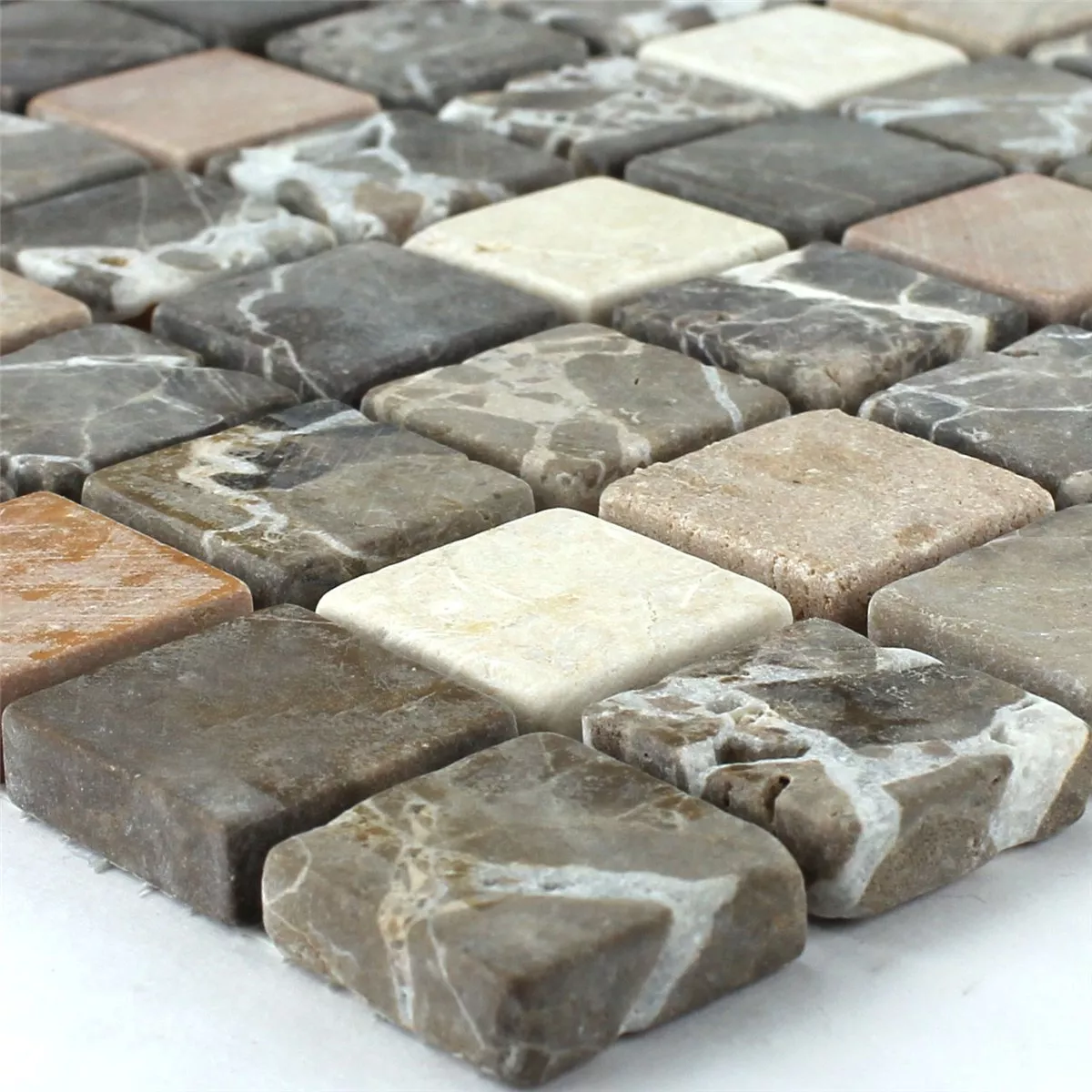 Azulejos De Mosaico Mármol Marrón 23x23x7mm Azulejos De Mosaico Mármol Marrón 23x23x7mm