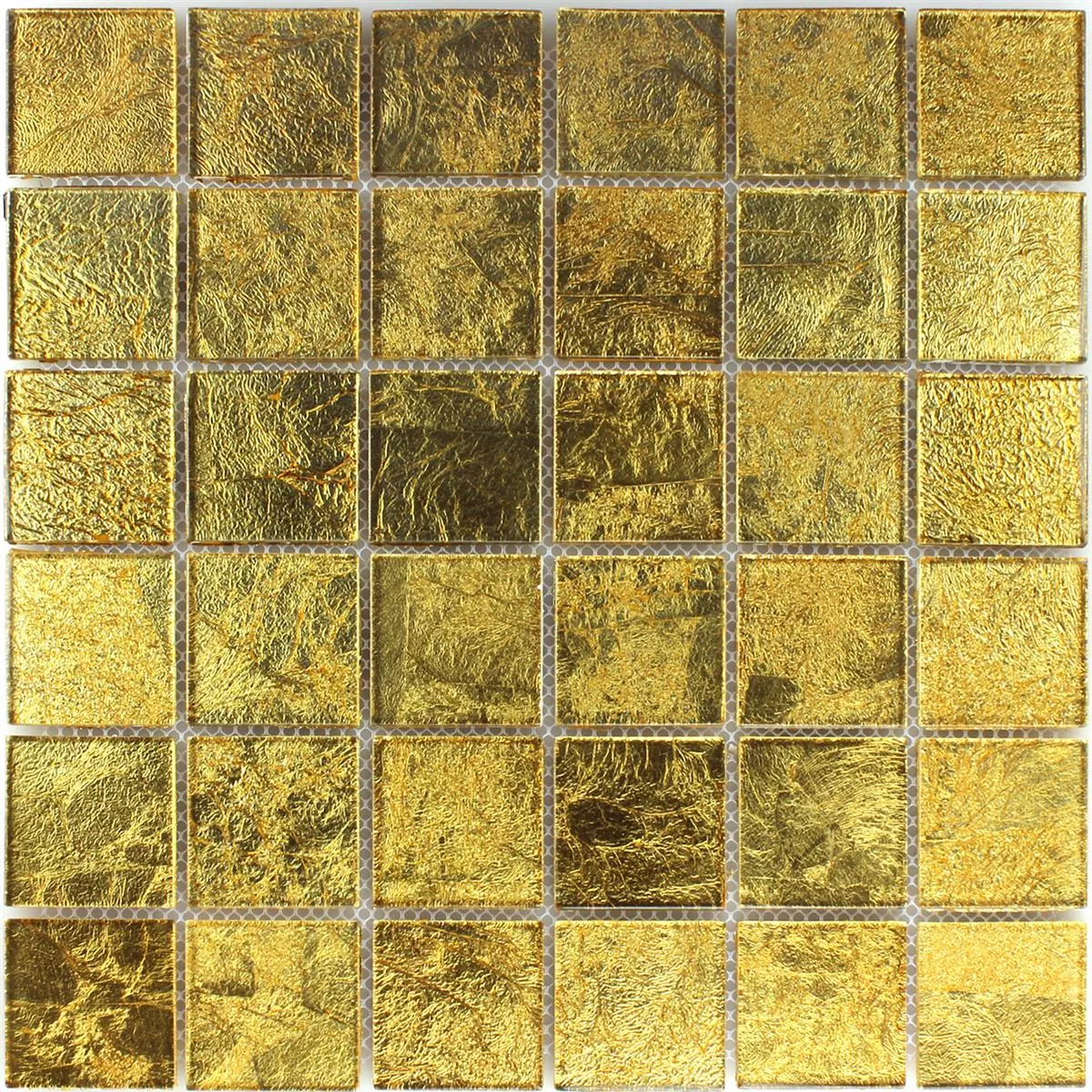 Azulejos De Mosaico Cristal Efecto Oro 48x48x4mm