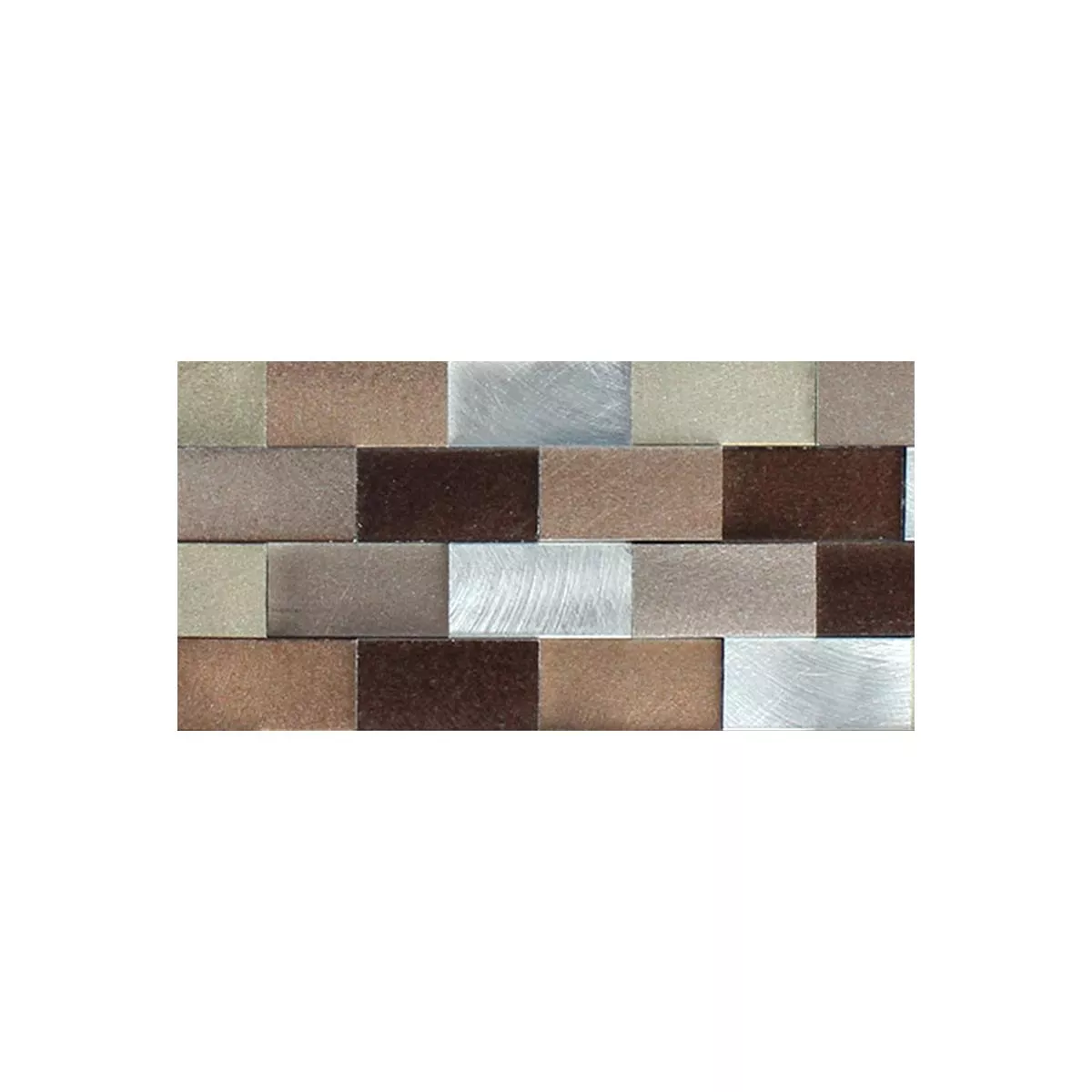 Muestra Azulejos De Mosaico Auminio Metal Langley 3D Cobre Marrón