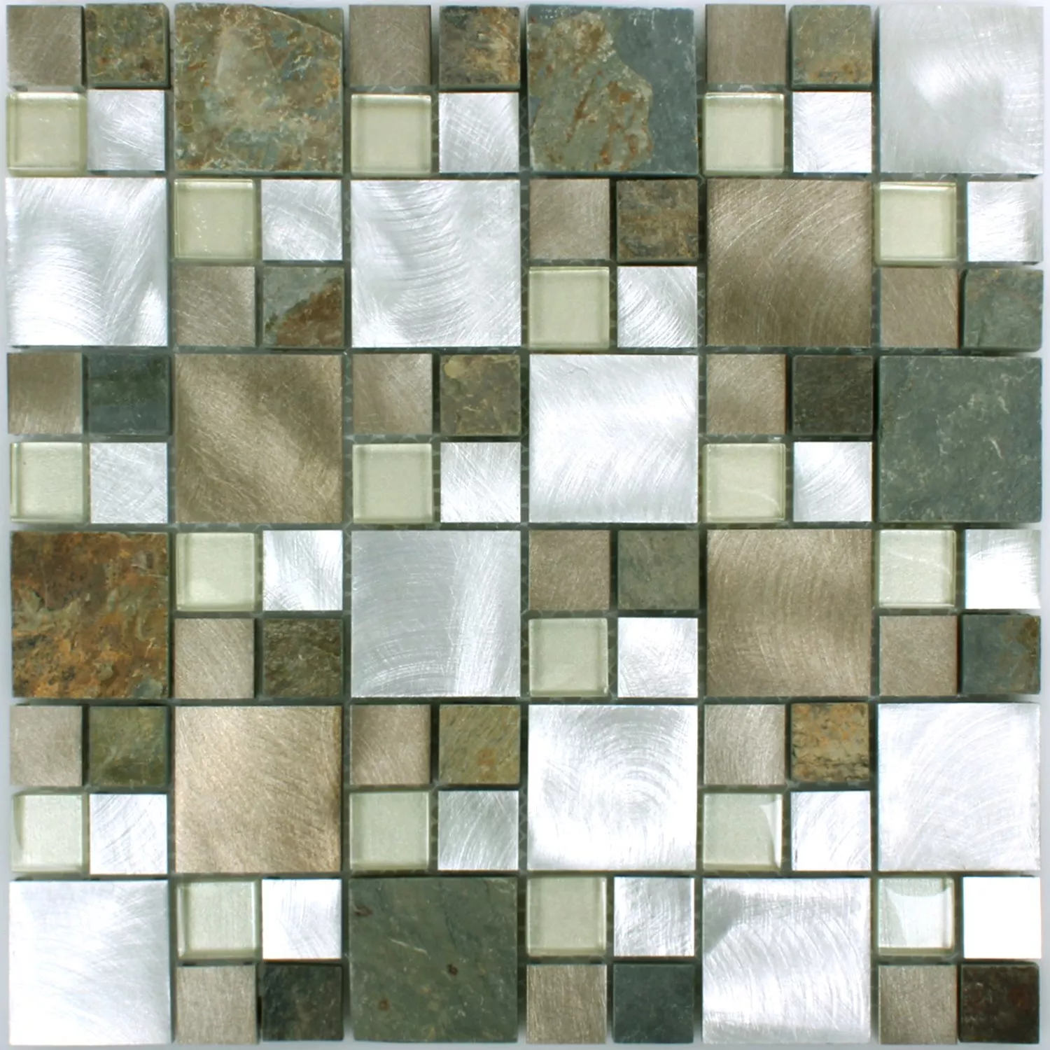 Azulejos De Mosaico Piedra Natural Cristal Auminio Banzai