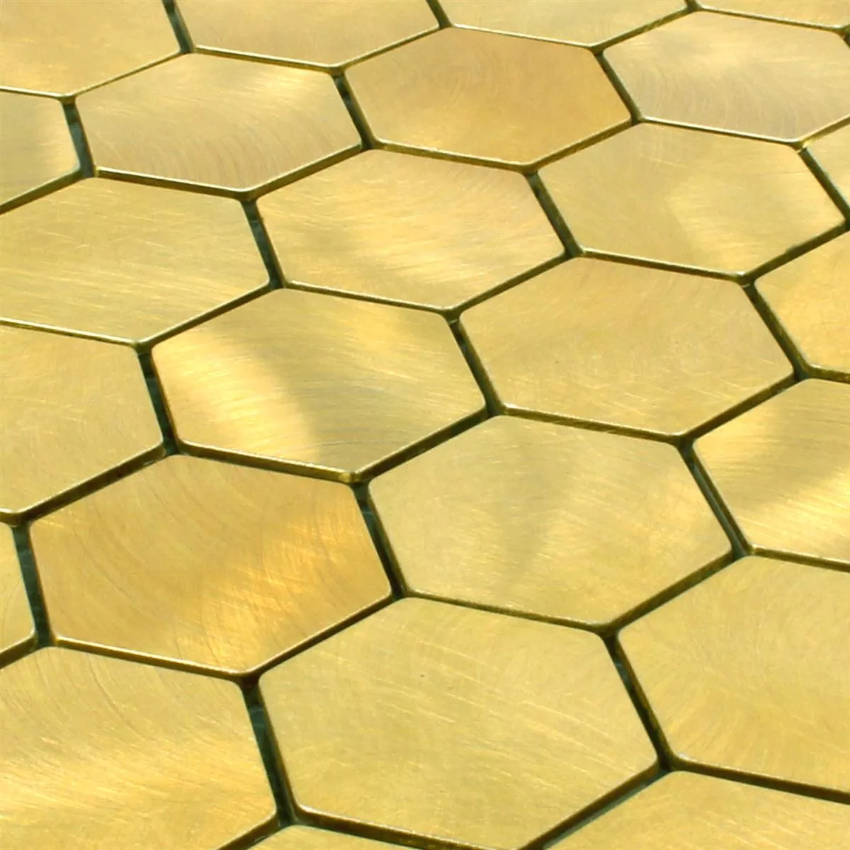 Azulejos De Mosaico Auminio Manhatten Hexagonales Oro