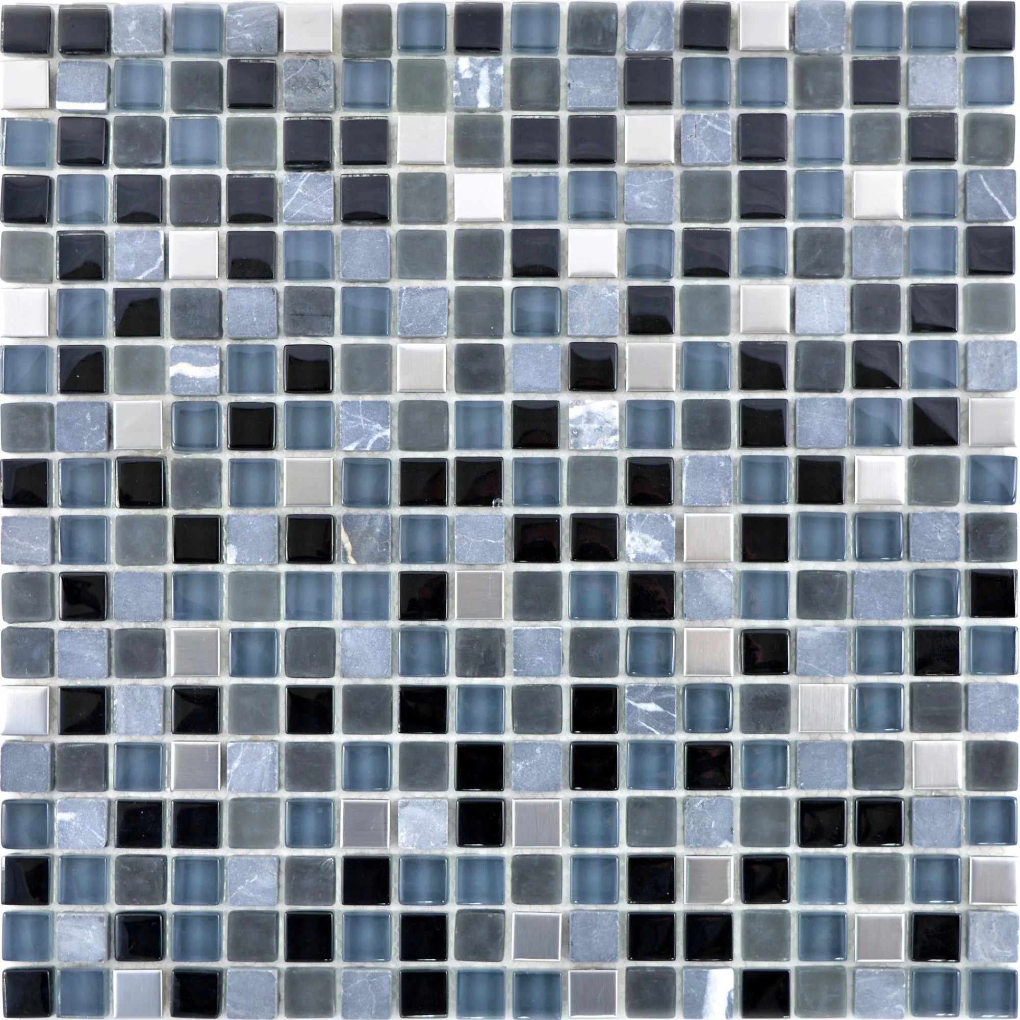 Cristal Piedra Natural Acero Azulejos De Mosaico Romeo Negro