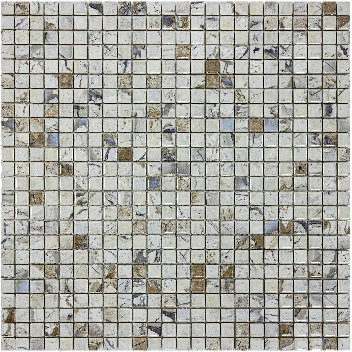 Mosaico Cerámico Azulejos Elysium Aspecto De Mármol Beige 12