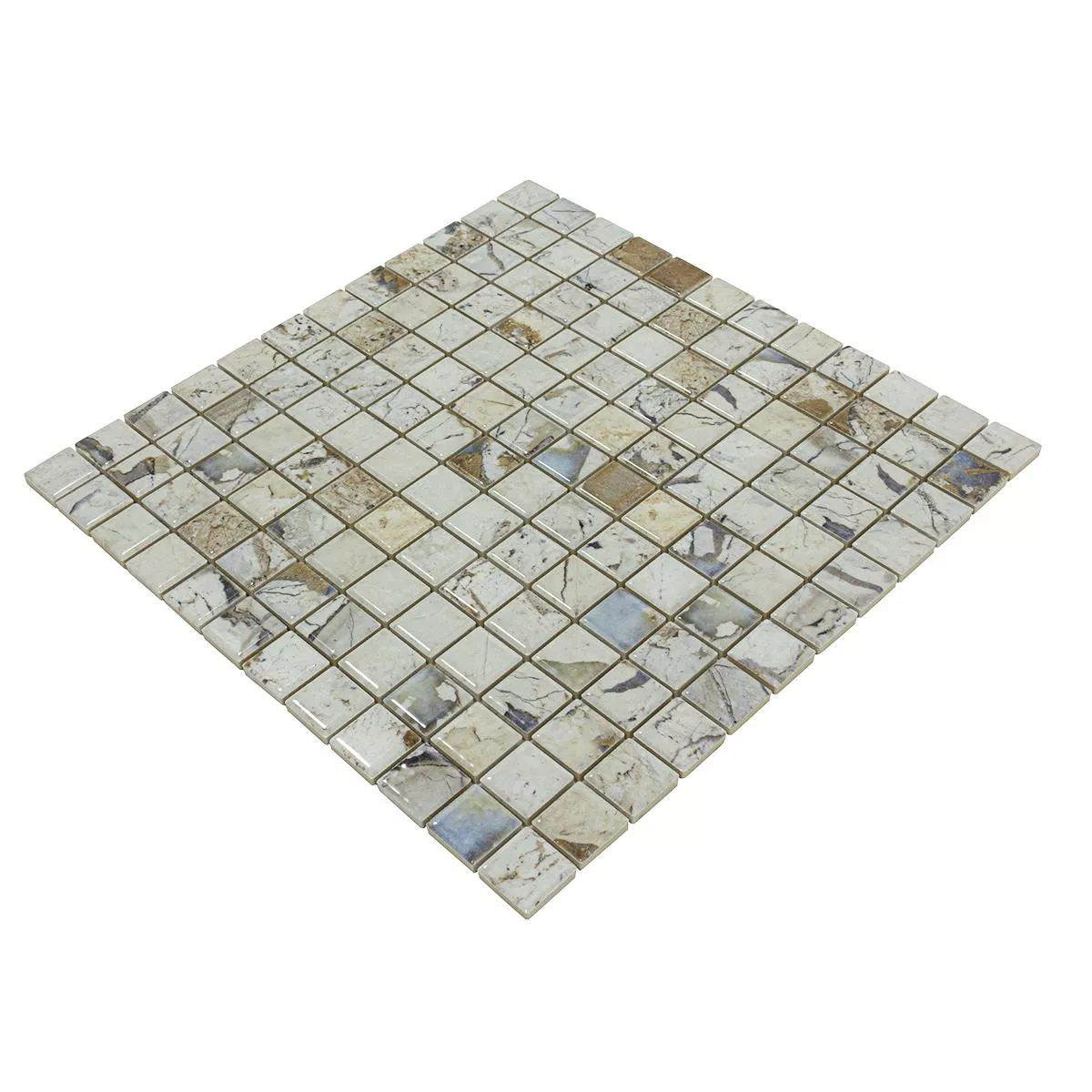 Mosaico Cerámico Azulejos Elysium Aspecto De Mármol Beige 23