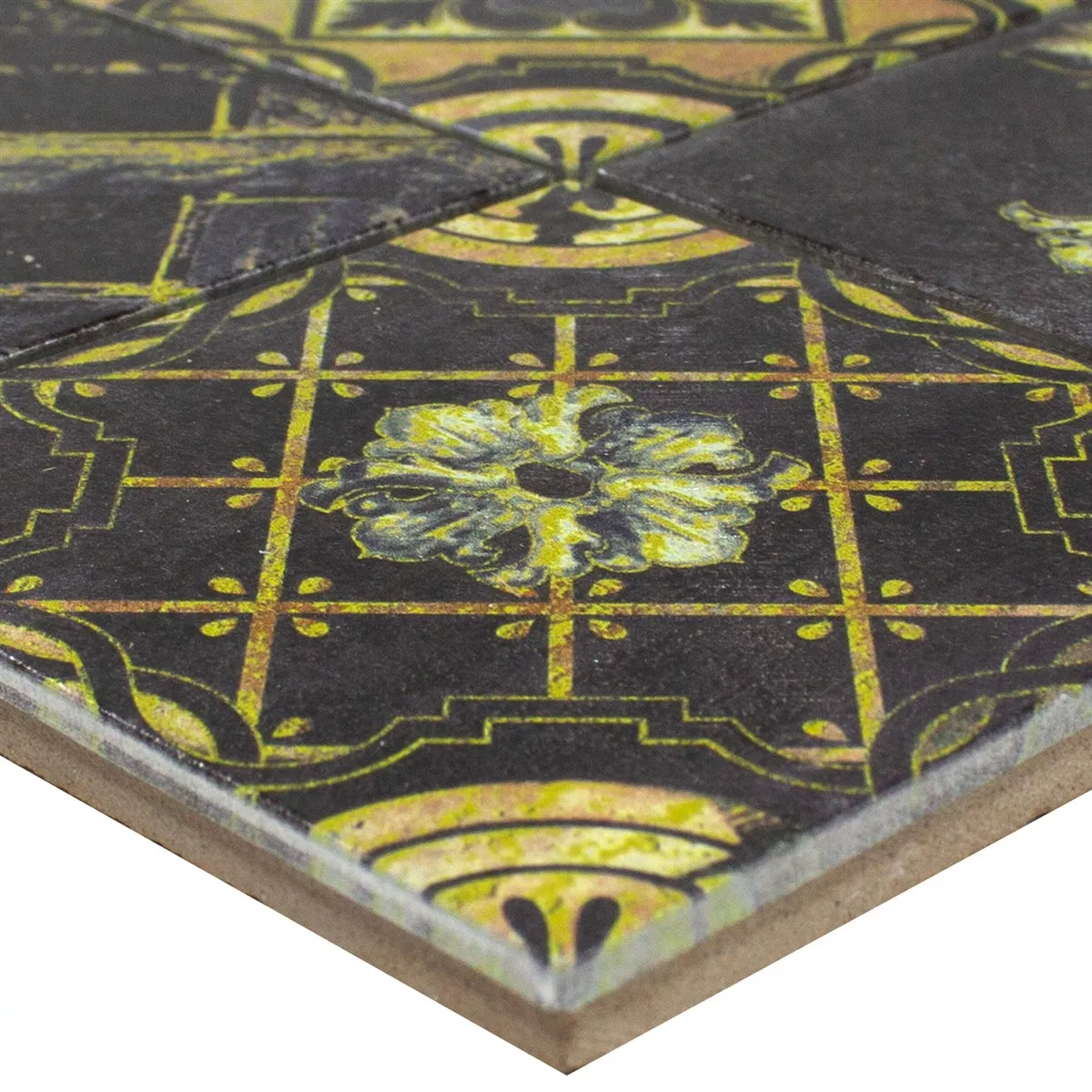 Azulejos De Mosaico Aspendos Negro Oro