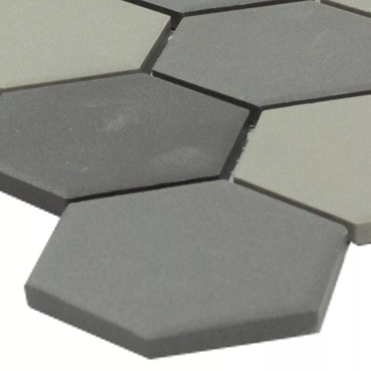 Cerámica Azulejos De Mosaico Hexagonales Bern Gris Negro Cerámica Azulejos De Mosaico Hexagonales Bern Gris Negro