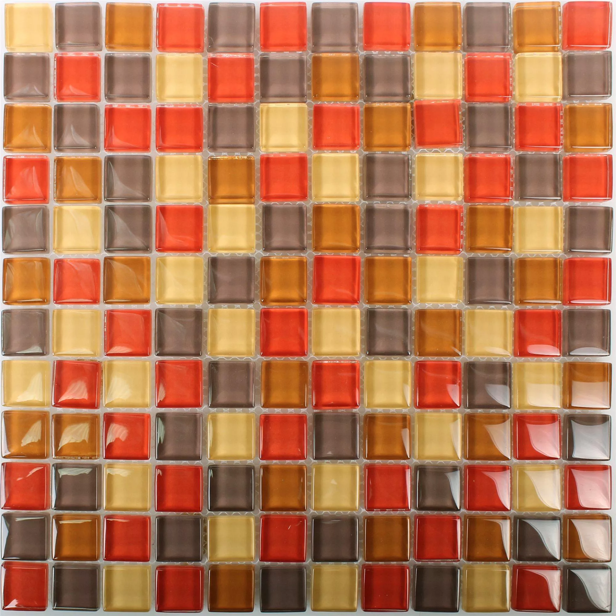 Muestra Mosaico De Cristal Azulejos  Rojo Mezcla