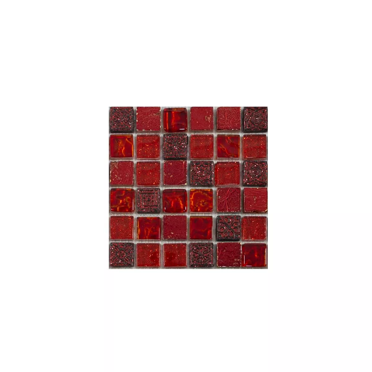Muestra Mosaico De Cristal Azulejos De Piedra Natura Cleopatra Rojo