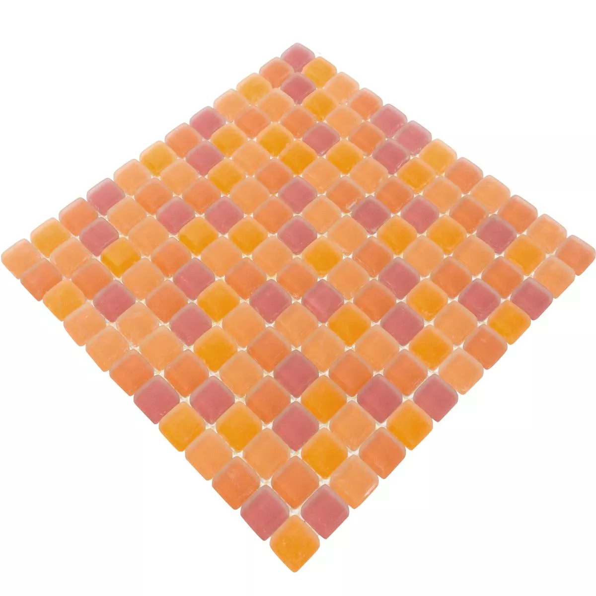 Muestra Mosaico de Cristal Azulejos Ponterio Frosted Naranja Mix