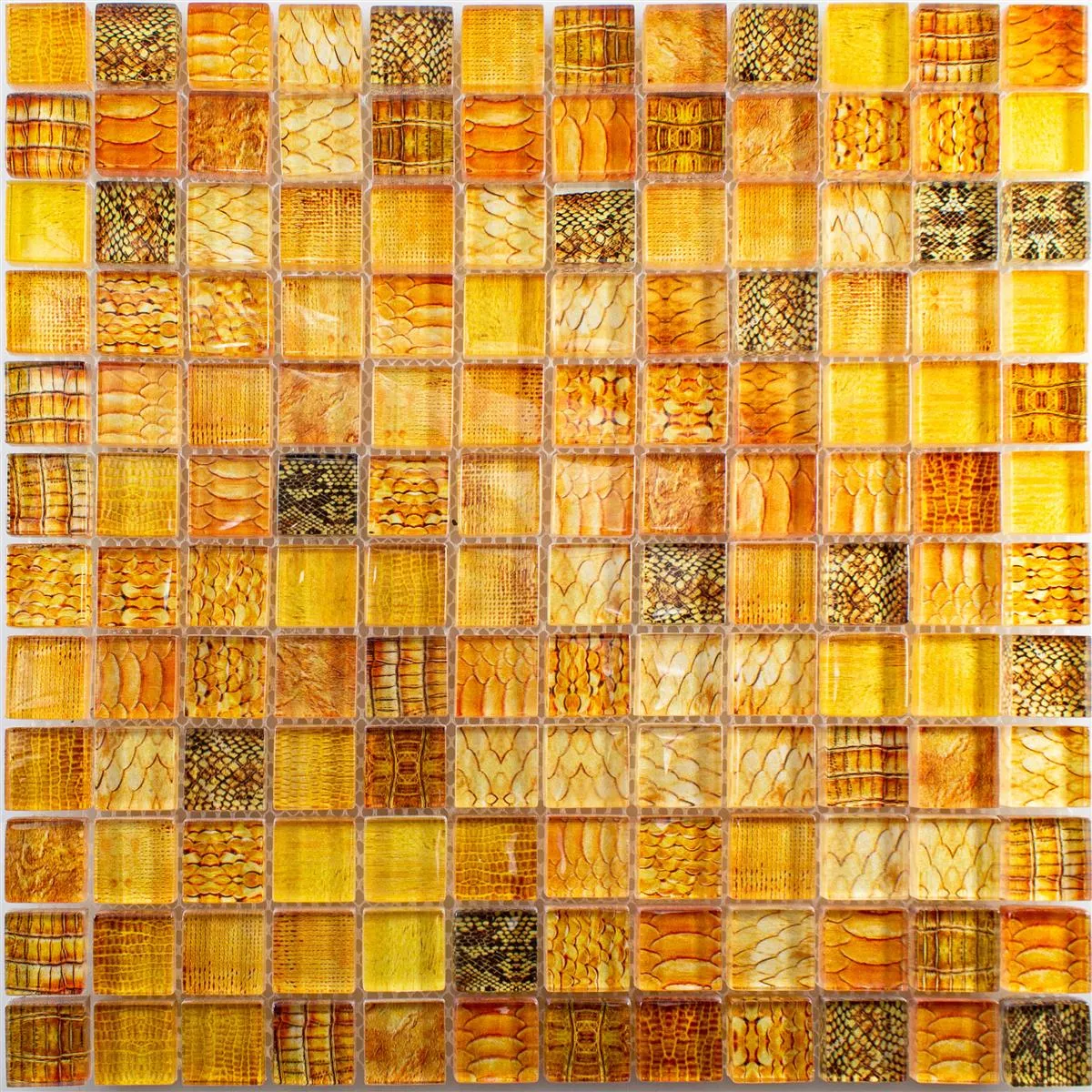 Mosaico de Cristal Azulejos Python Naranja 23