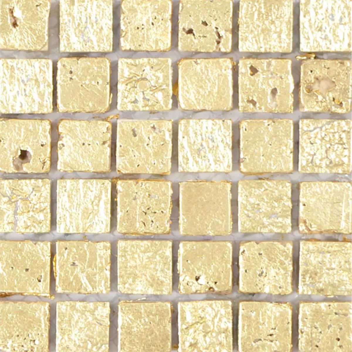 Piedra Natural Resina Azulejos De Mosaico Lucky Oro