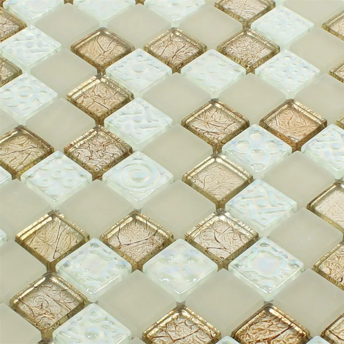 Mosaico De Cristal Azulejos Nikolski Beige Oro