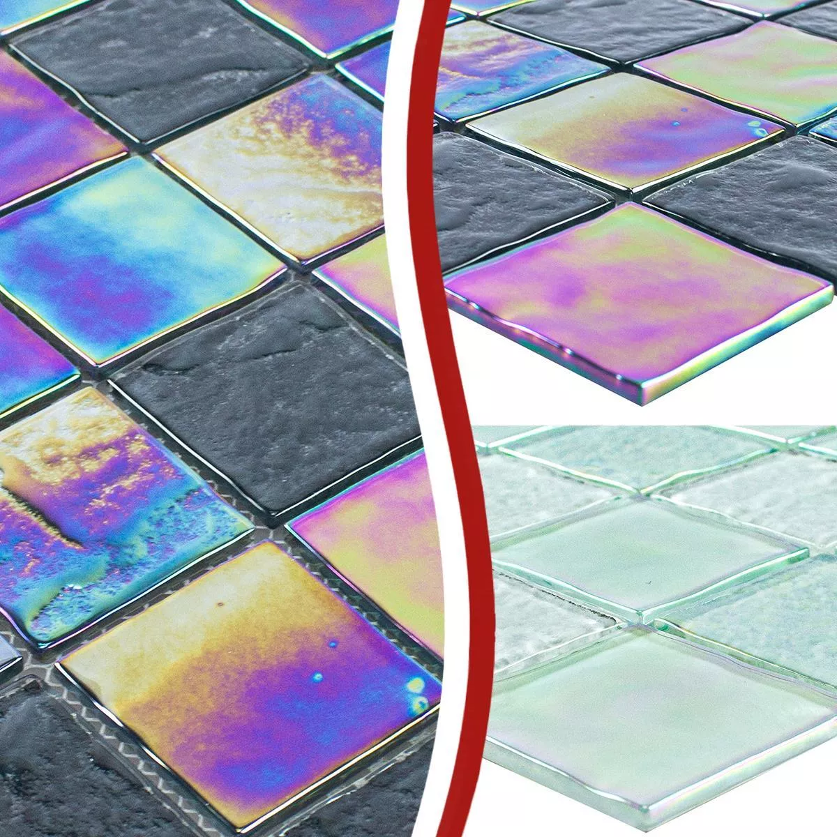 Mosaico de Cristal Azulejos Efecto Nacarado Darwin