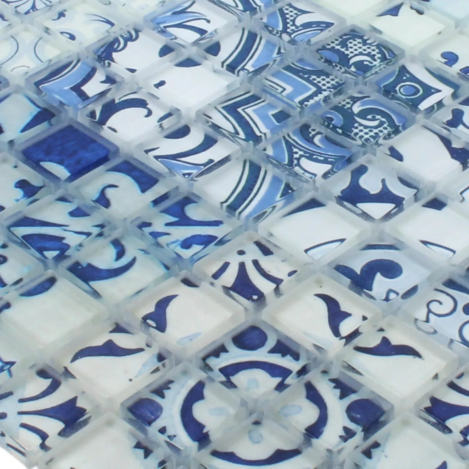 Muestra Azulejos De Mosaico Cristal Inspiration Azul