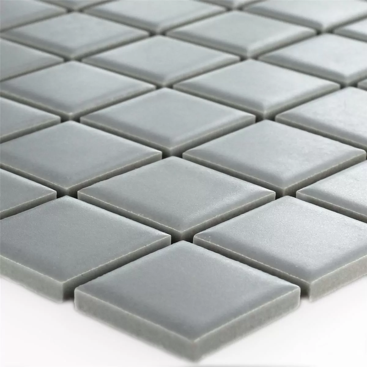 Azulejos De Mosaico Cerámica Gris Mate Uni