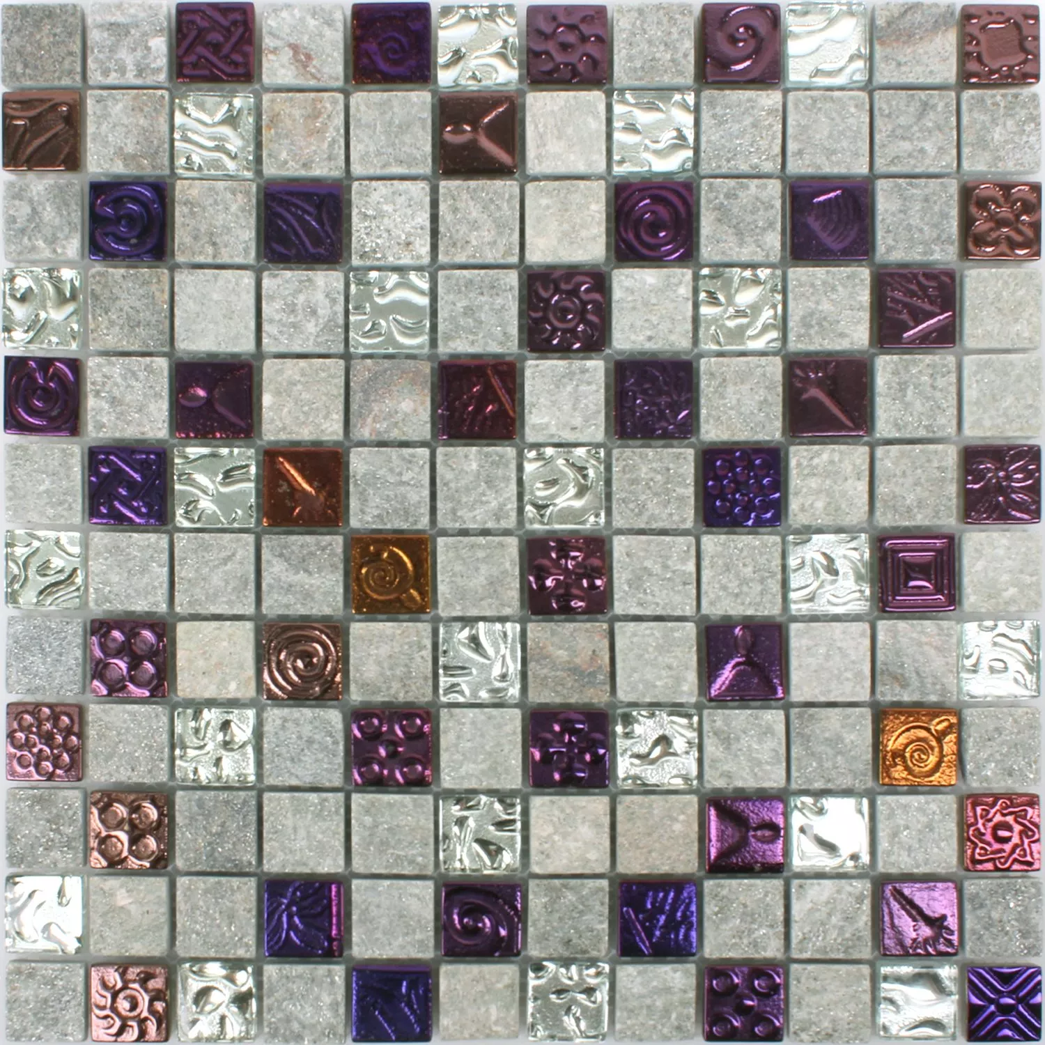 Azulejos De Mosaico Sheldrake Gris Plateado