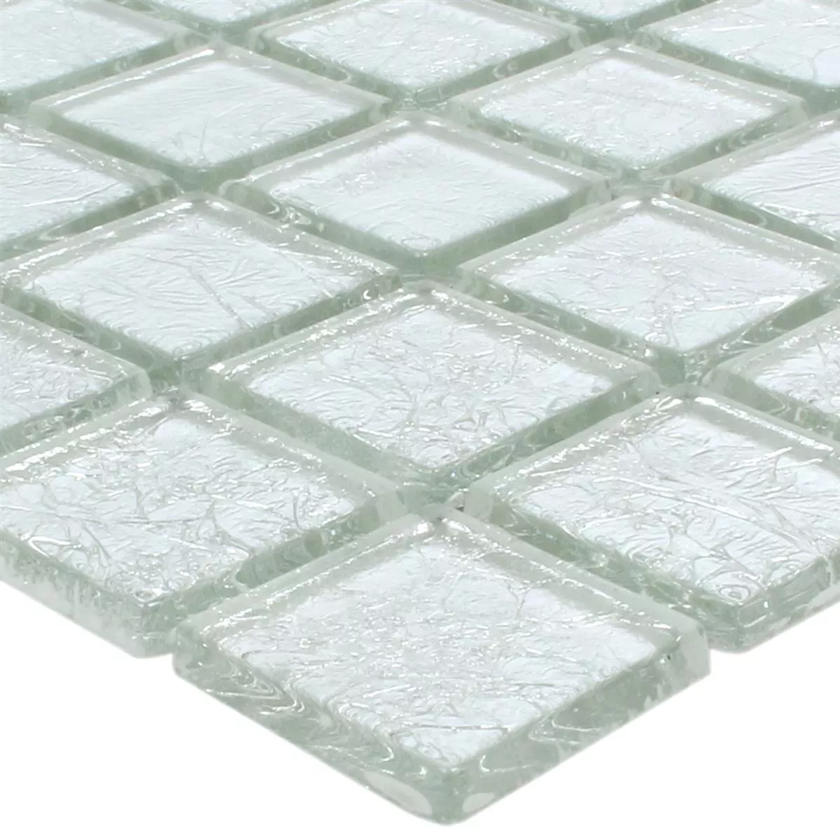 Azulejos De Mosaico Cristal Lucca Plateado 23x23x4mm Azulejos De Mosaico Cristal Lucca Plateado 23x23x4mm