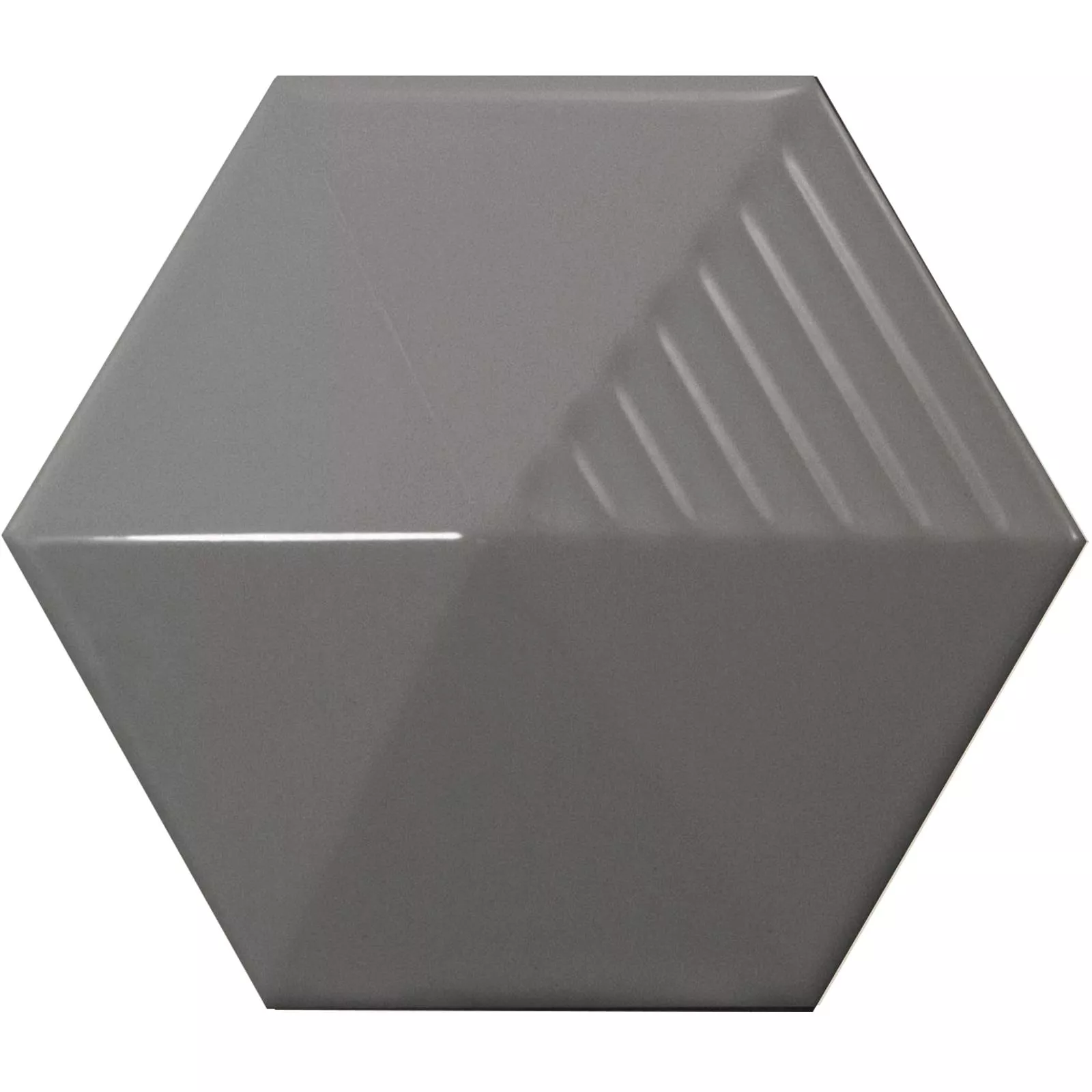 Muestra Revestimientos Rockford 3D Hexagonales 12,4x10,7cm Gris