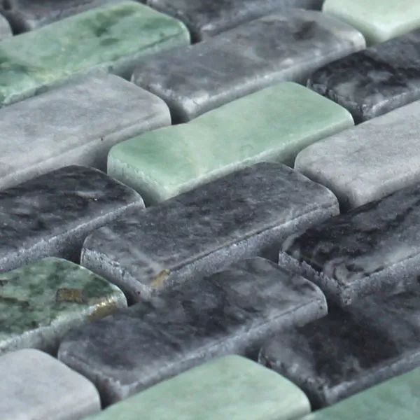 Muestra Azulejos De Mosaico Mármol Gironde Jade Negro Verde