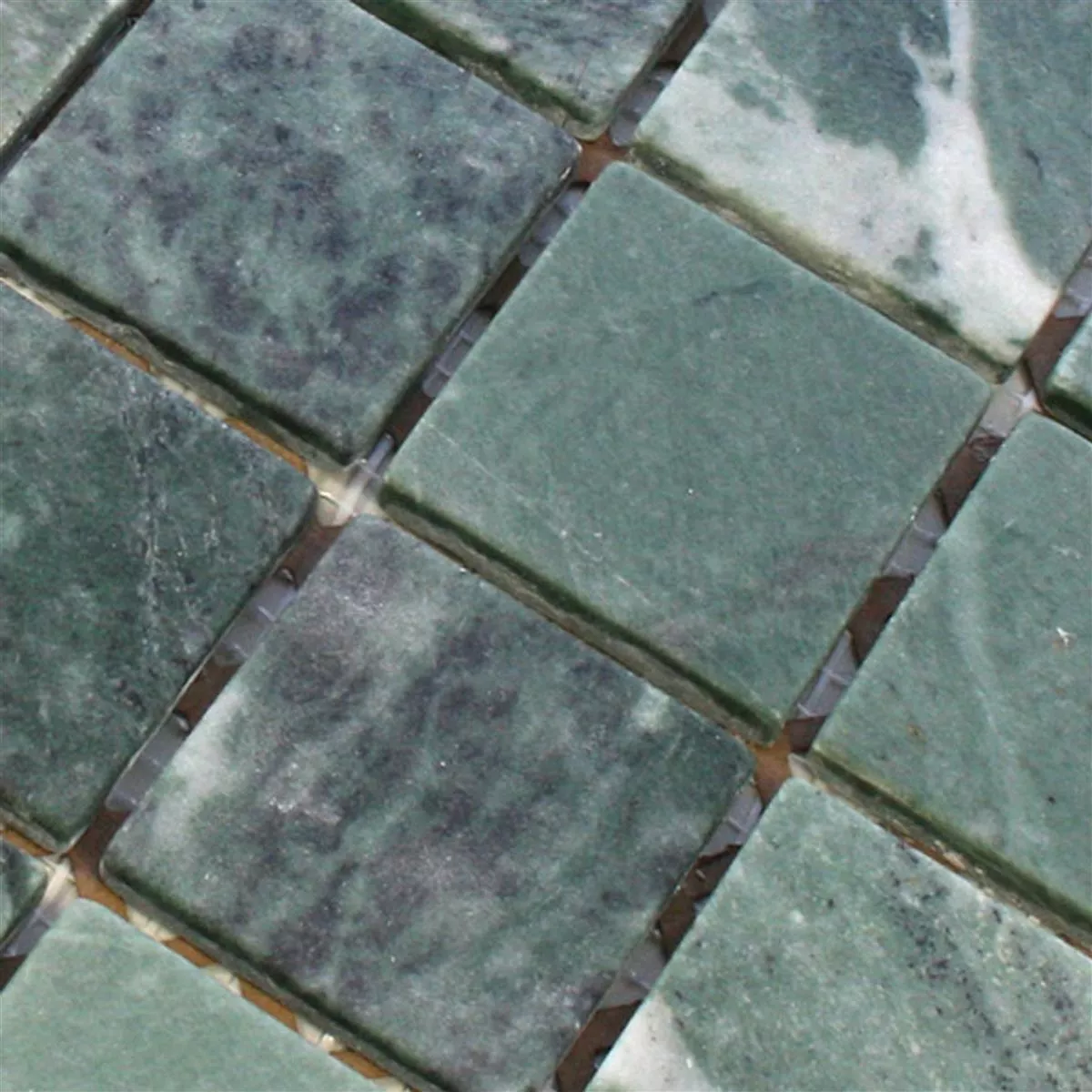 Muestra Azulejos de Mosaico Mármol Morbihan Verde 48x48x8mm