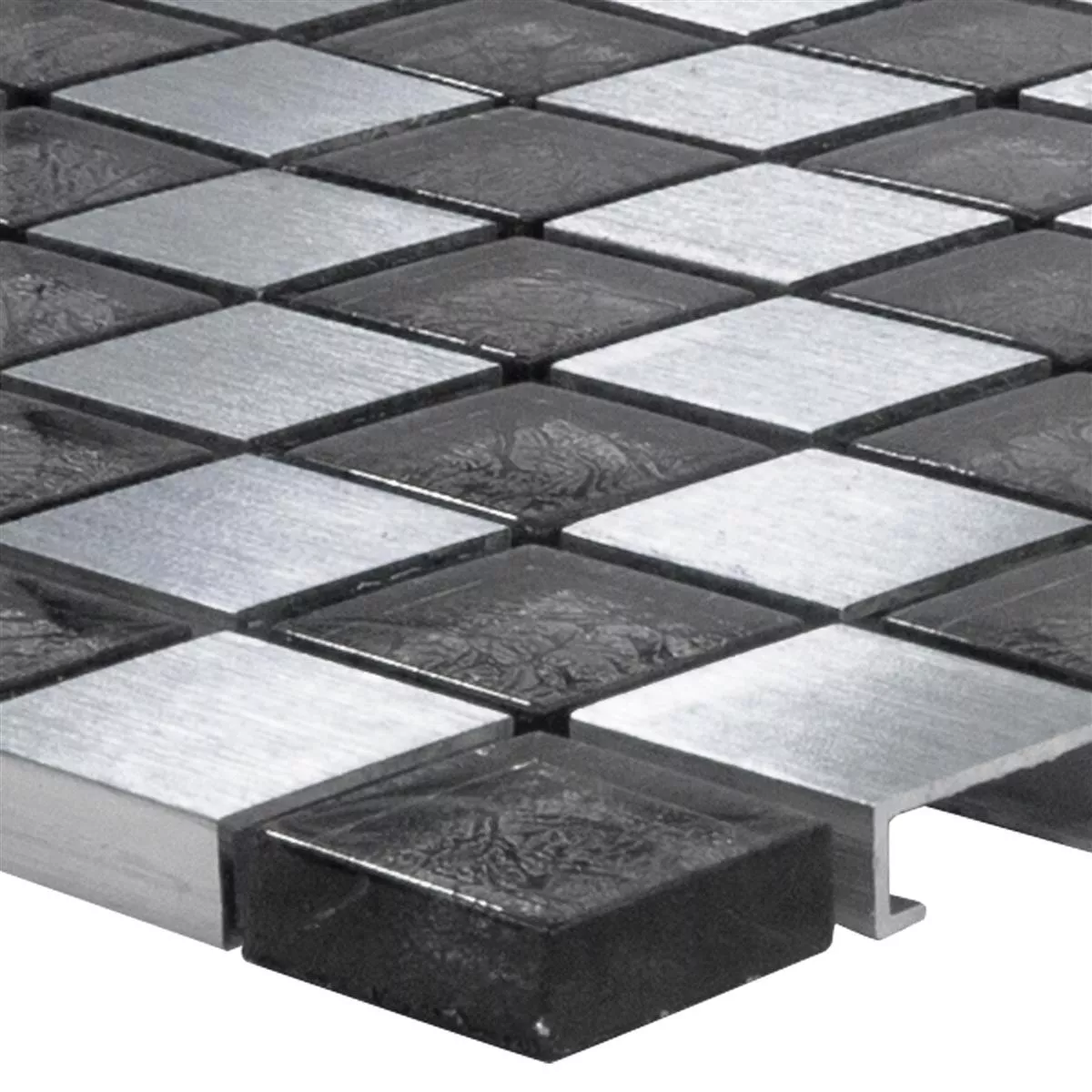 Cristal Auminio Azulejos De Mosaico Eldorien Plateado-Gris Cristal Auminio Azulejos De Mosaico Eldorien Plateado-Gris