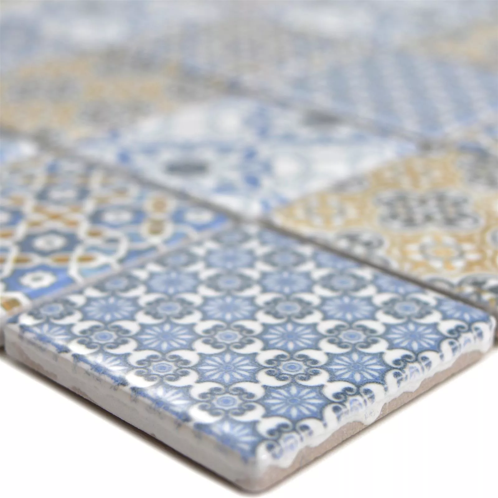 Cerámica Azulejos De Mosaico Daymion Aspecto Retro  Azul Marrón Cerámica Azulejos De Mosaico Daymion Aspecto Retro  Azul Marrón