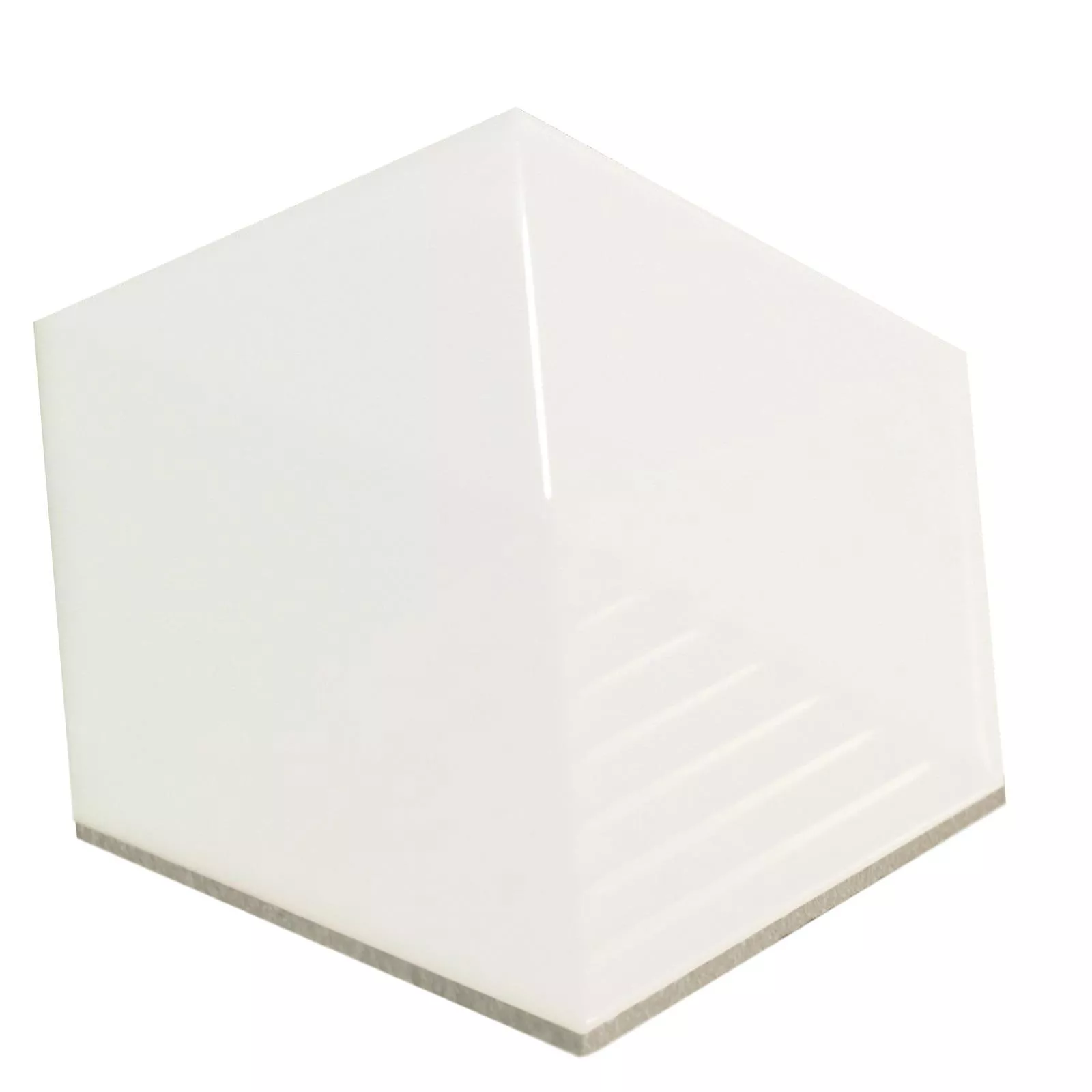 Muestra Revestimientos Rockford 3D Hexagonales 12,4x10,7cm Blanco