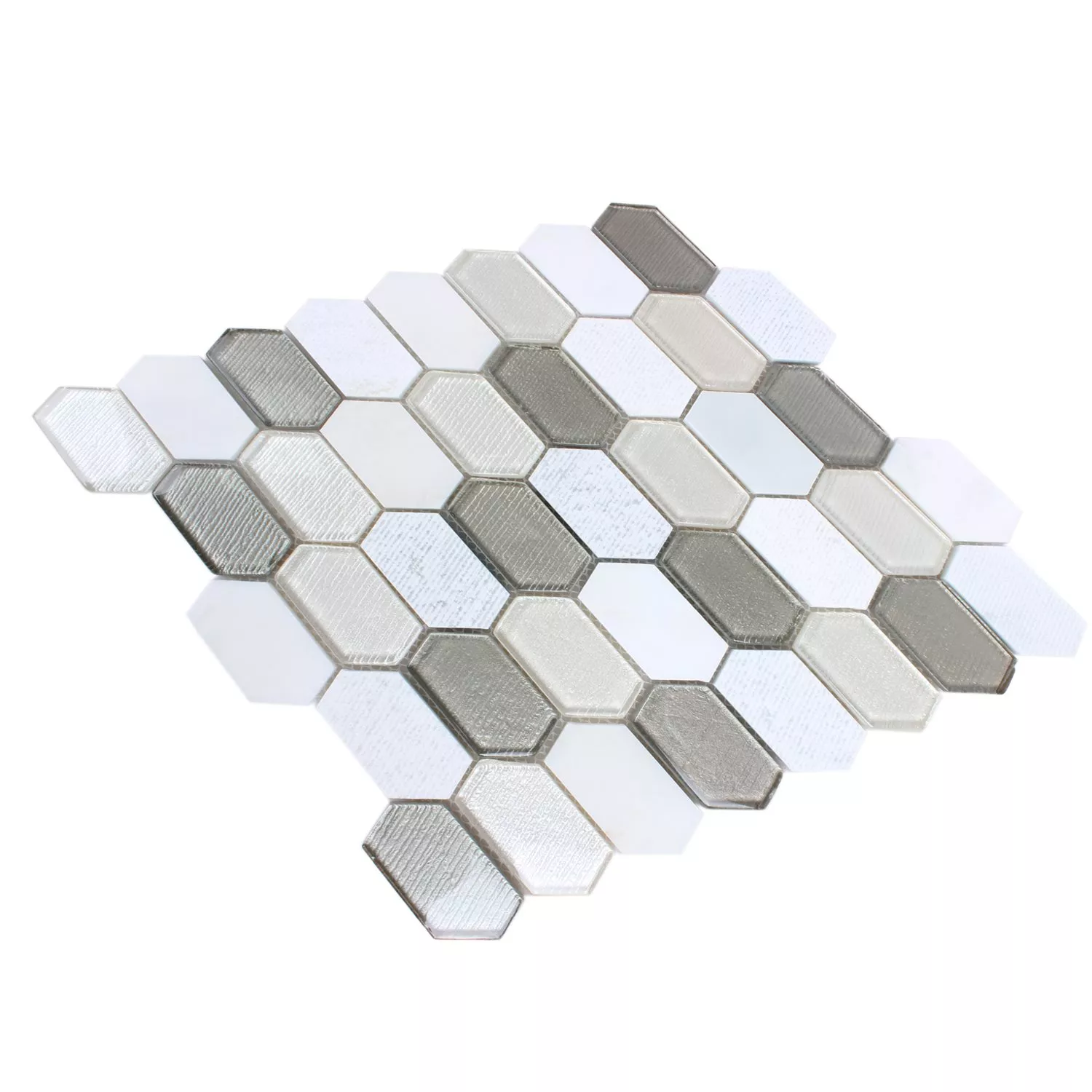 Azulejos De Mosaico Februata Hexagonales Blanco Marrón