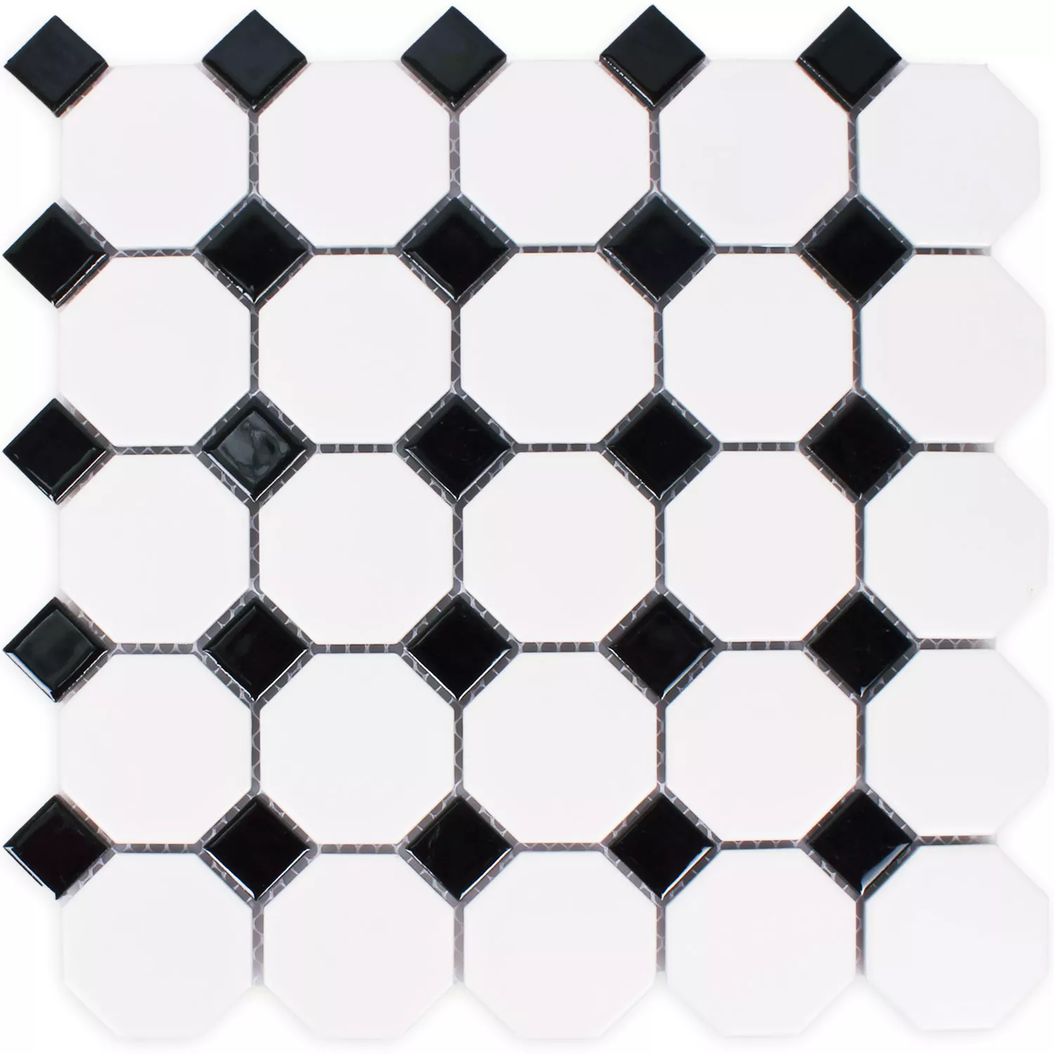 Azulejos De Mosaico Cerámica Octagon Belami Negro Blanco