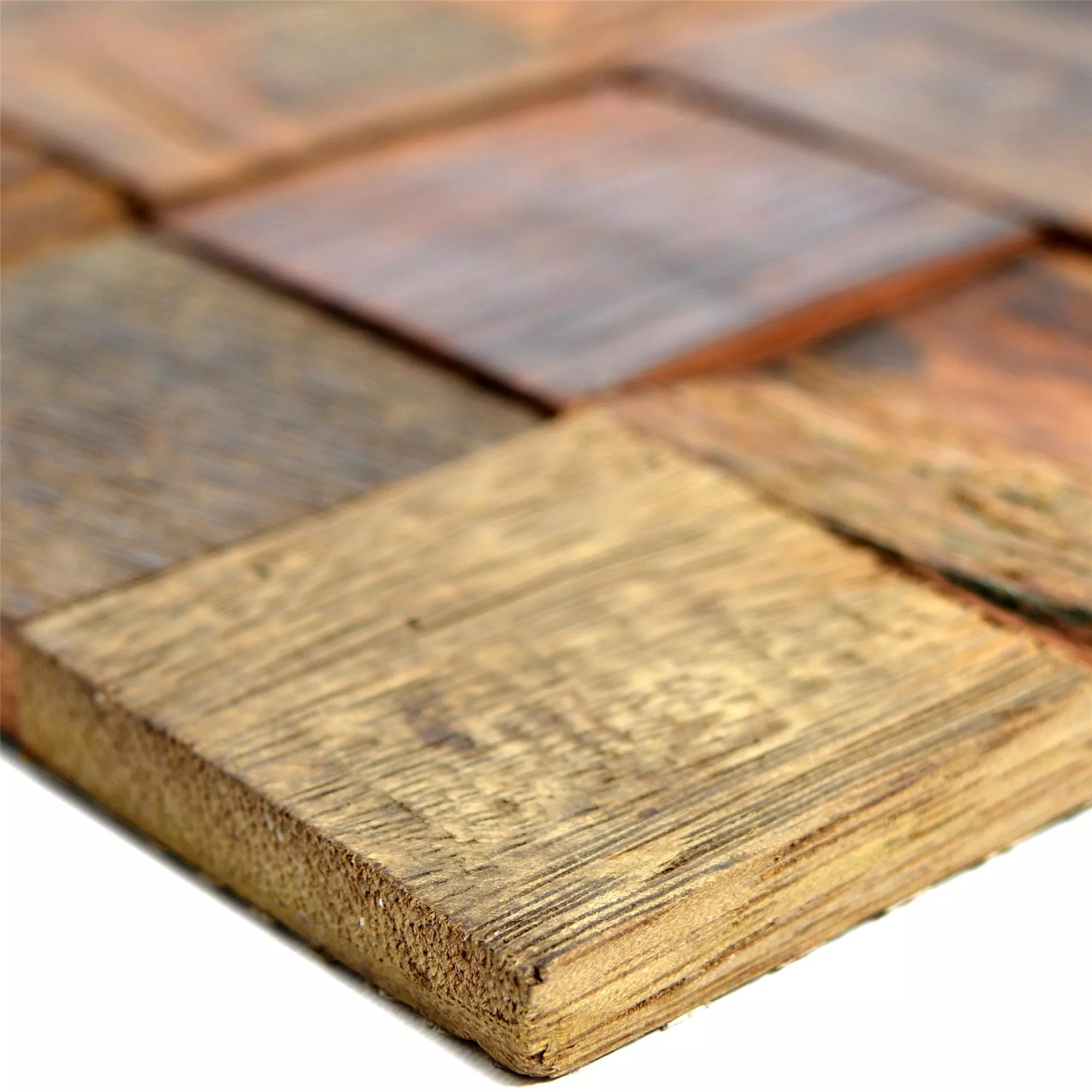 Mosaico De Madera Bredon 3D Marrón Cuadrado Mosaico De Madera Bredon 3D Marrón Cuadrado