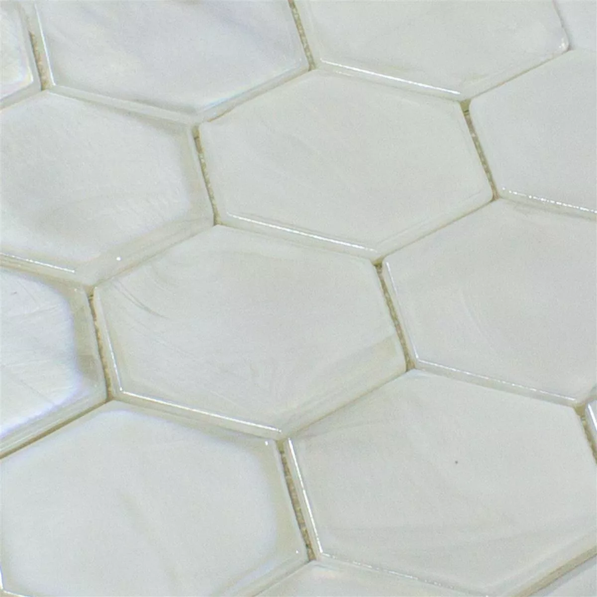 Mosaico de Cristal Azulejos Andalucia Hexagonales Blanco