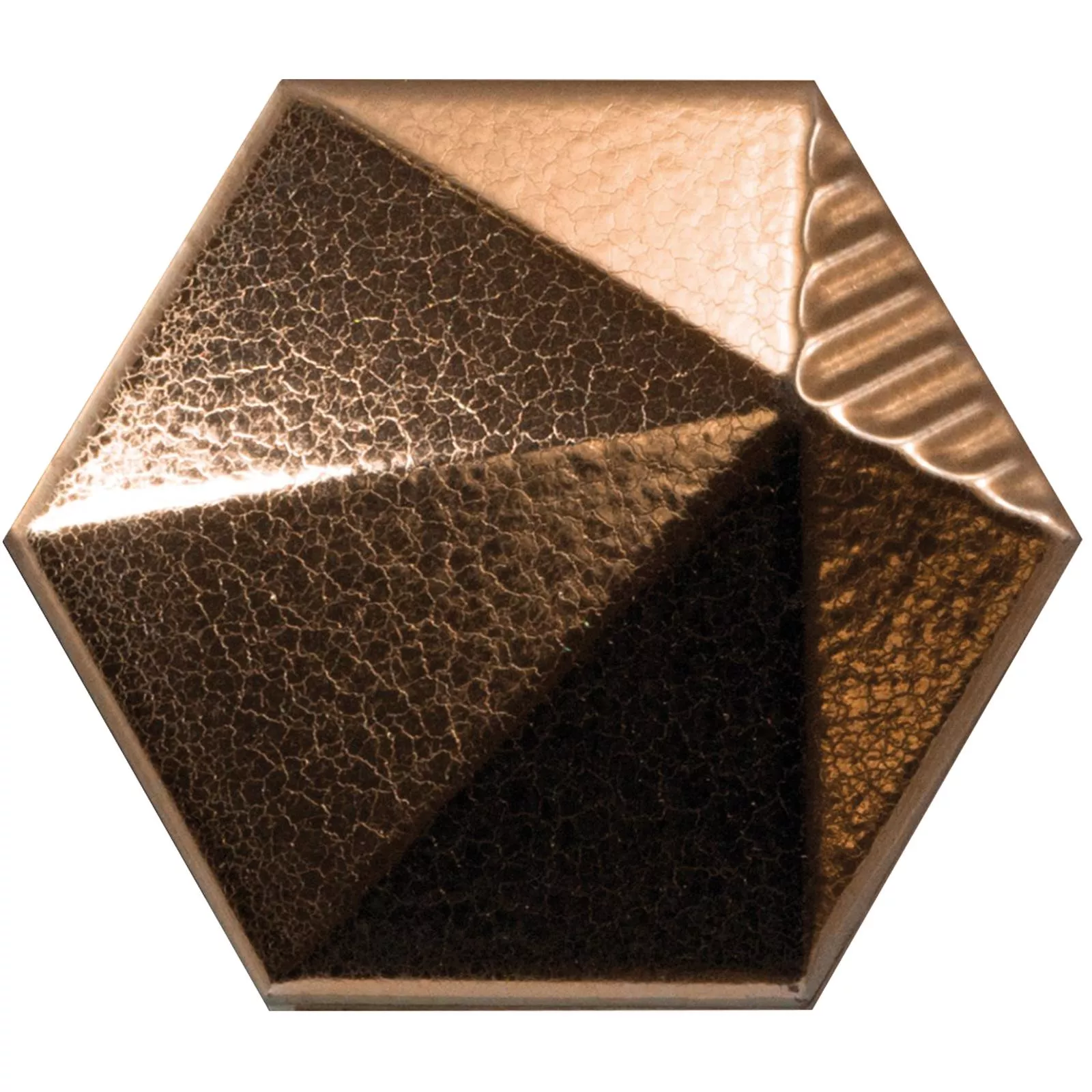 Muestra Revestimientos Rockford 3D Hexagonales 12,4x10,7cm Cobre