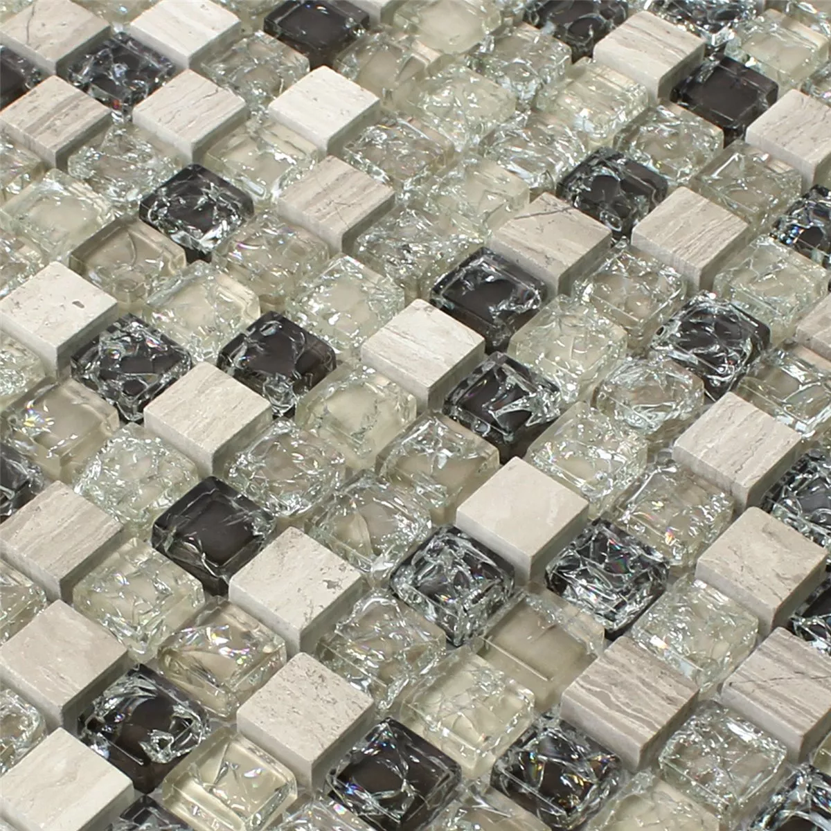Azulejos De Mosaico Cristal Piedra Natural Vidrios Rotos Gris Verde