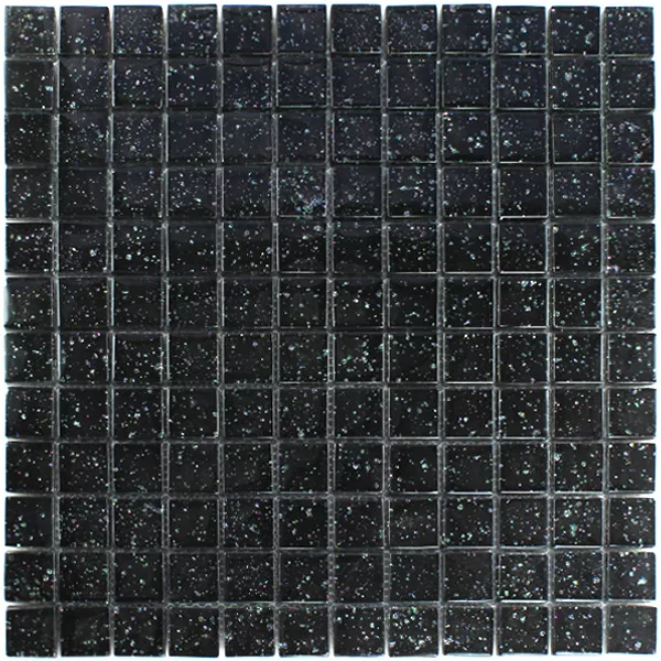 Mosaico De Cristal Azulejos Noche Negro Brillo 23x23x8mm