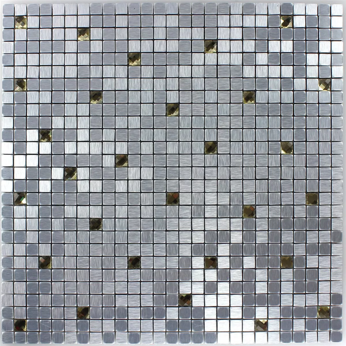 Azulejos De Mosaico Cristal Metal Plateado Oro Diamante 10x10x4mm