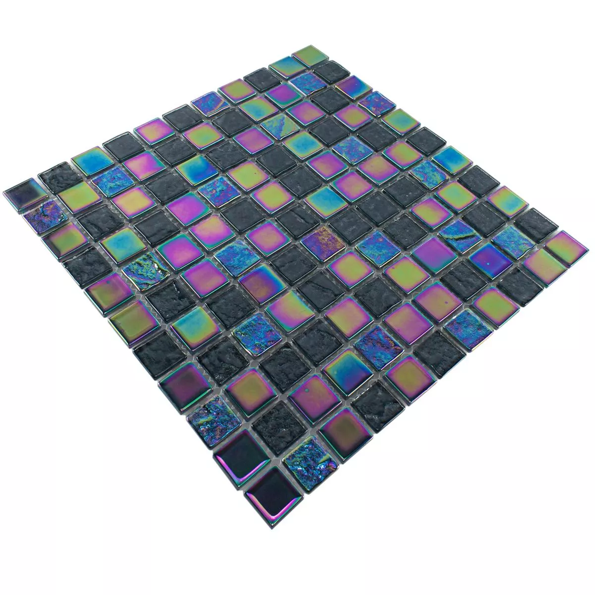 Mosaico de Cristal Azulejos Efecto Nacarado Manor Negro