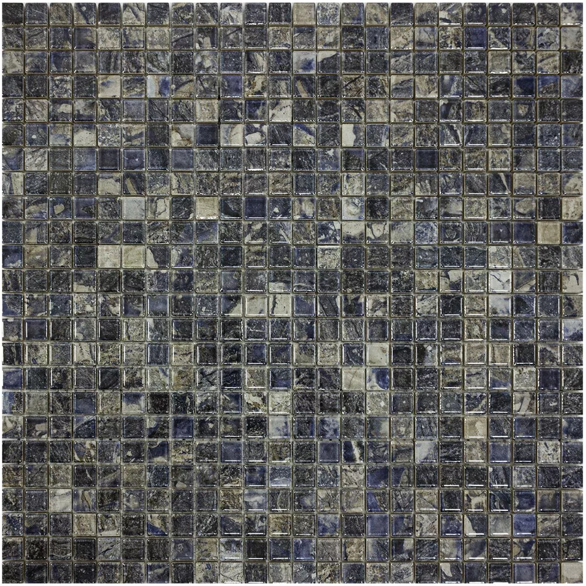 Mosaico Cerámico Azulejos Elysium Aspecto De Mármol Azul Oscuro 12