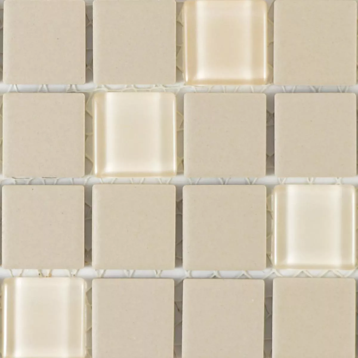 Muestra Azulejos De Mosaico No Esmaltado Garden Beige Claro Cuadrado