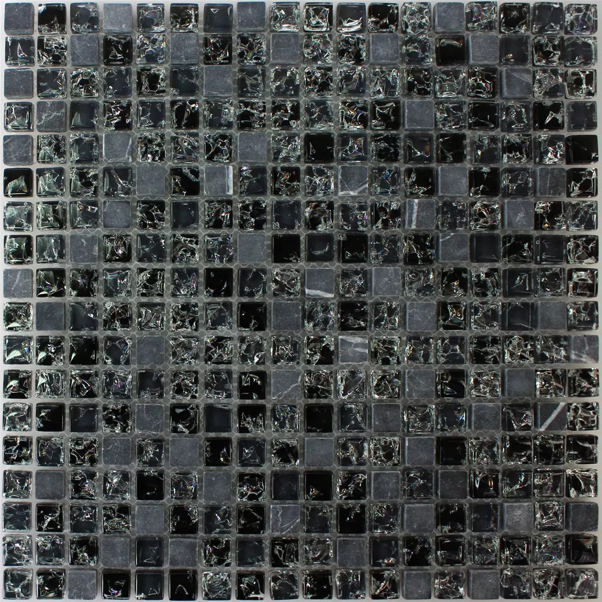 Azulejos De Mosaico Cristal Piedra Natural Vidrios Rotos Negro