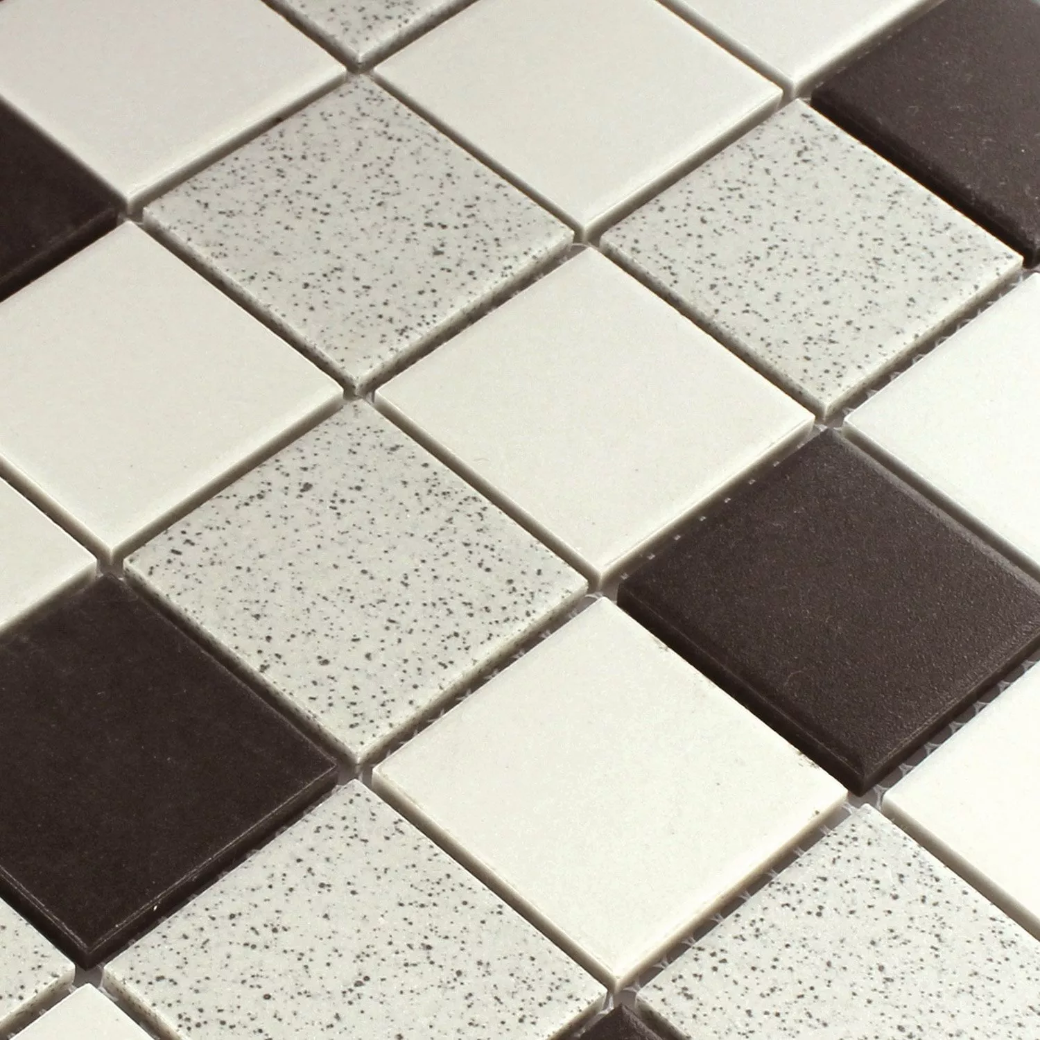 Muestra Azulejos De Mosaico Cerámica Monforte Negro Gris Mate