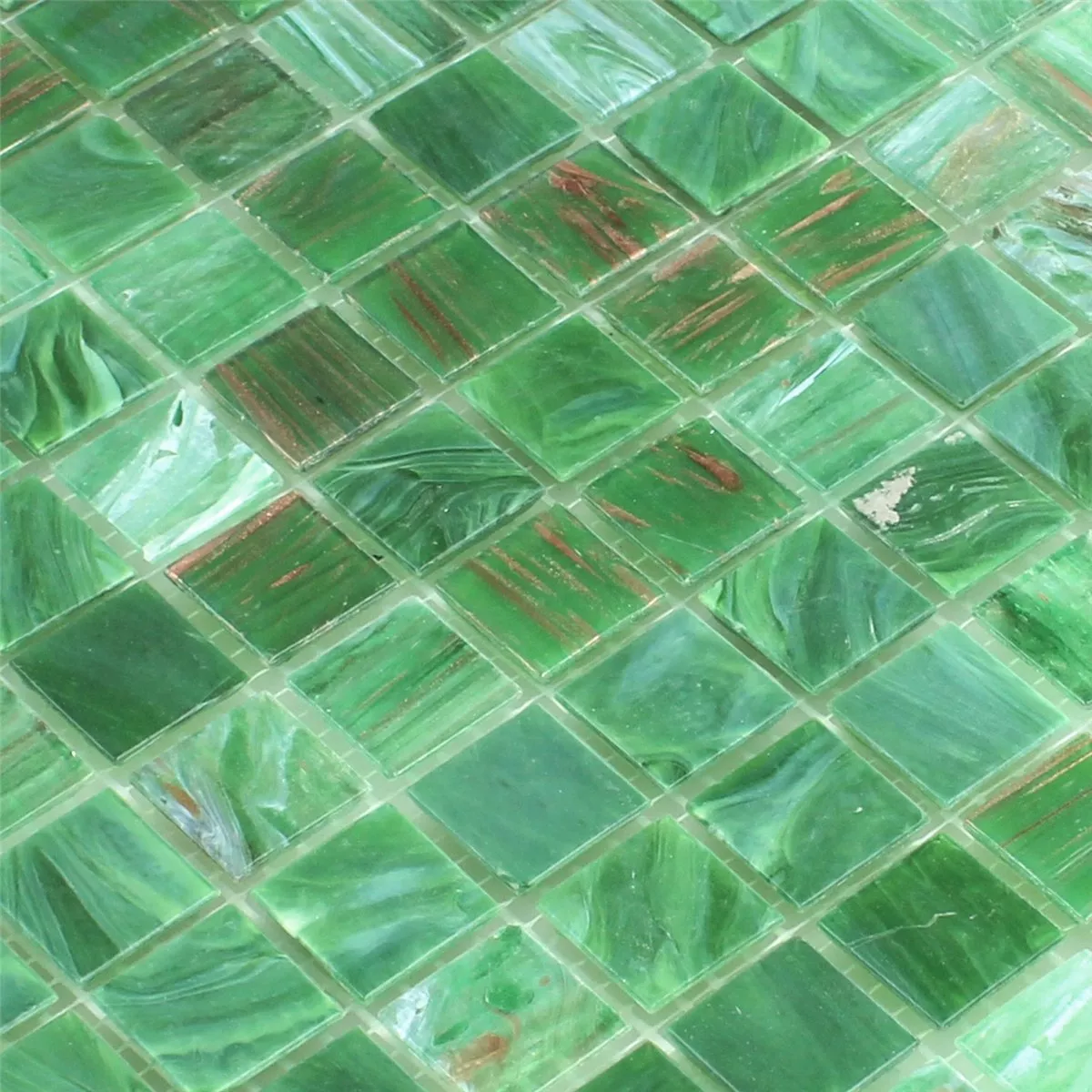 Azulejos de Mosaico Efecto Cristal-Mosaico Oro Star Verde