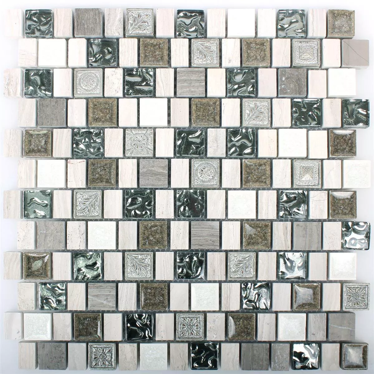 Azulejos De Mosaico Dresden Multiformato  Wood White Mezcla