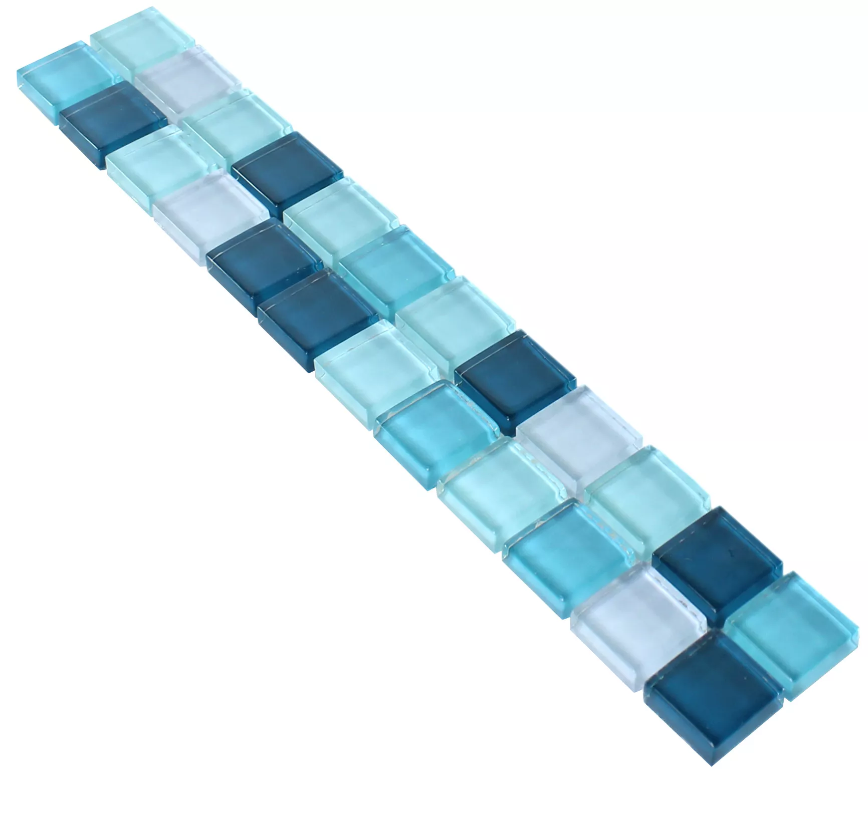 Mosaico de Cristal Bordes De Azulejos Akron Azul Verde