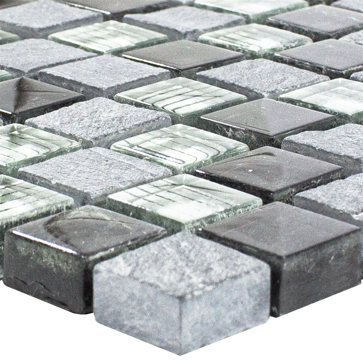 Azulejos De Mosaico Cristal Piedra Natural Lincoln Gris Plateado