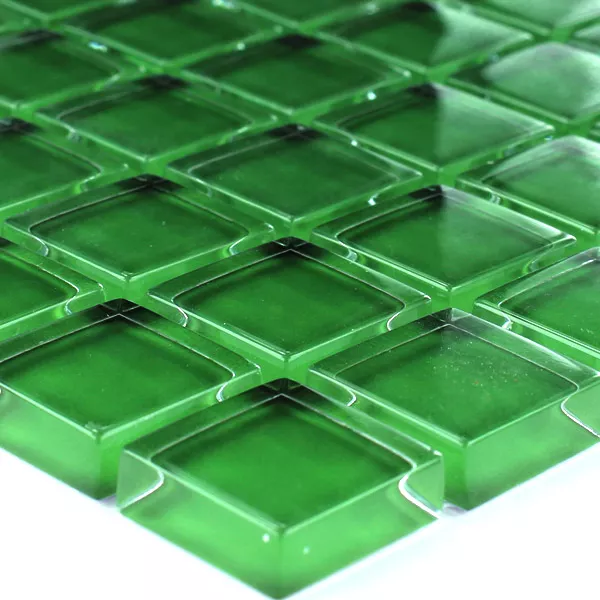 Mosaico De Cristal 23x23x8mm Verde Uni